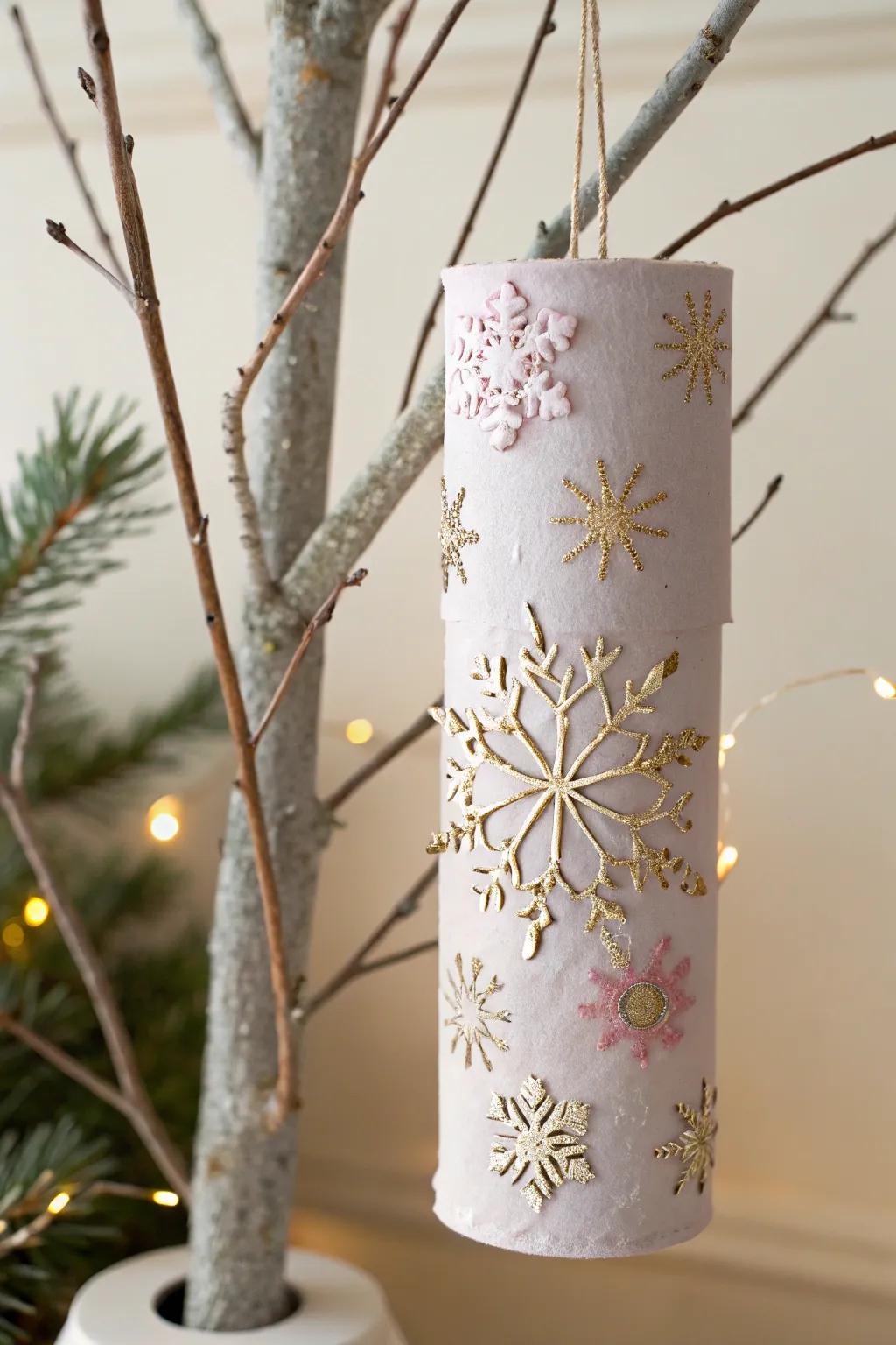 Transform paper towel rolls into exquisite holiday ornaments that steal the spotlight!