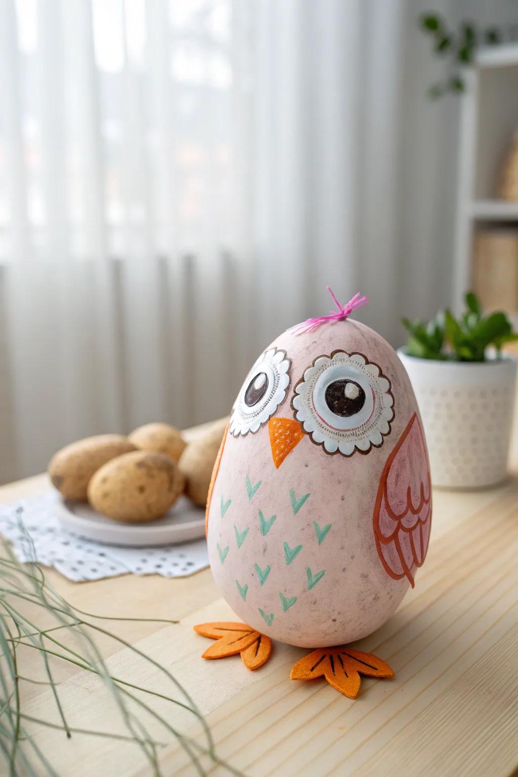 Add a whimsical touch to your decor with this charming potato owl craft! 🦉✨ #PotatoArt #ScandiBoho