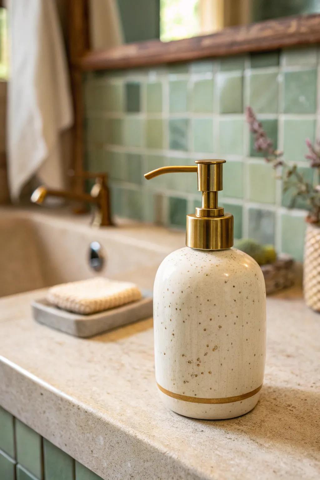 Choose 3–4 calm shades—one ceramic soap dispenser can unify a rental bathroom instantly.