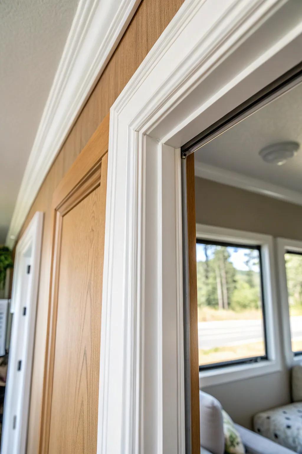 Crisp white trim instantly sharpens your single wide—clean lines, brighter rooms, polished feel.