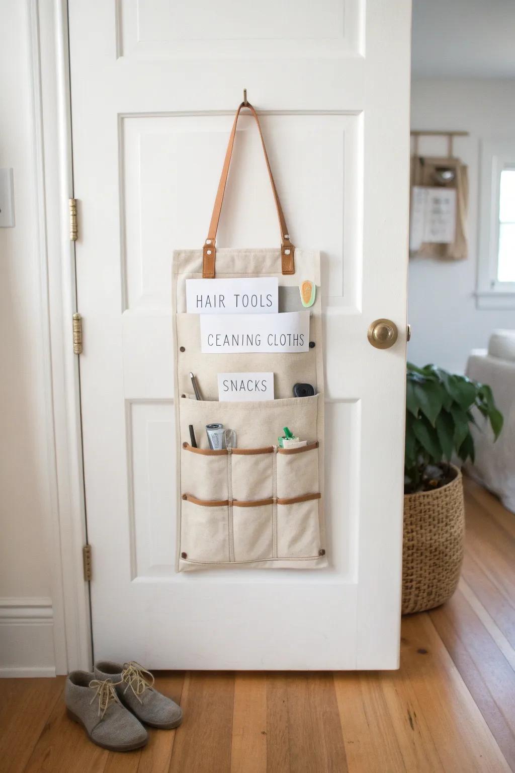 Hang an over-the-door organizer for 