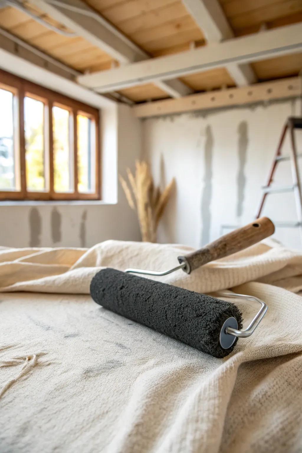 Matte paint + an exposed ceiling = instant loft vibes—no drywall, no big budget.