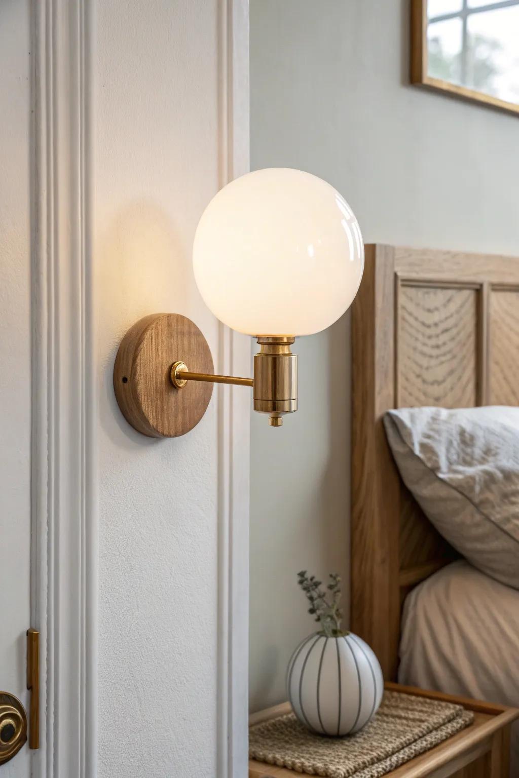 Matching bedside lights bring calm symmetry—your small bedroom instantly feels larger.