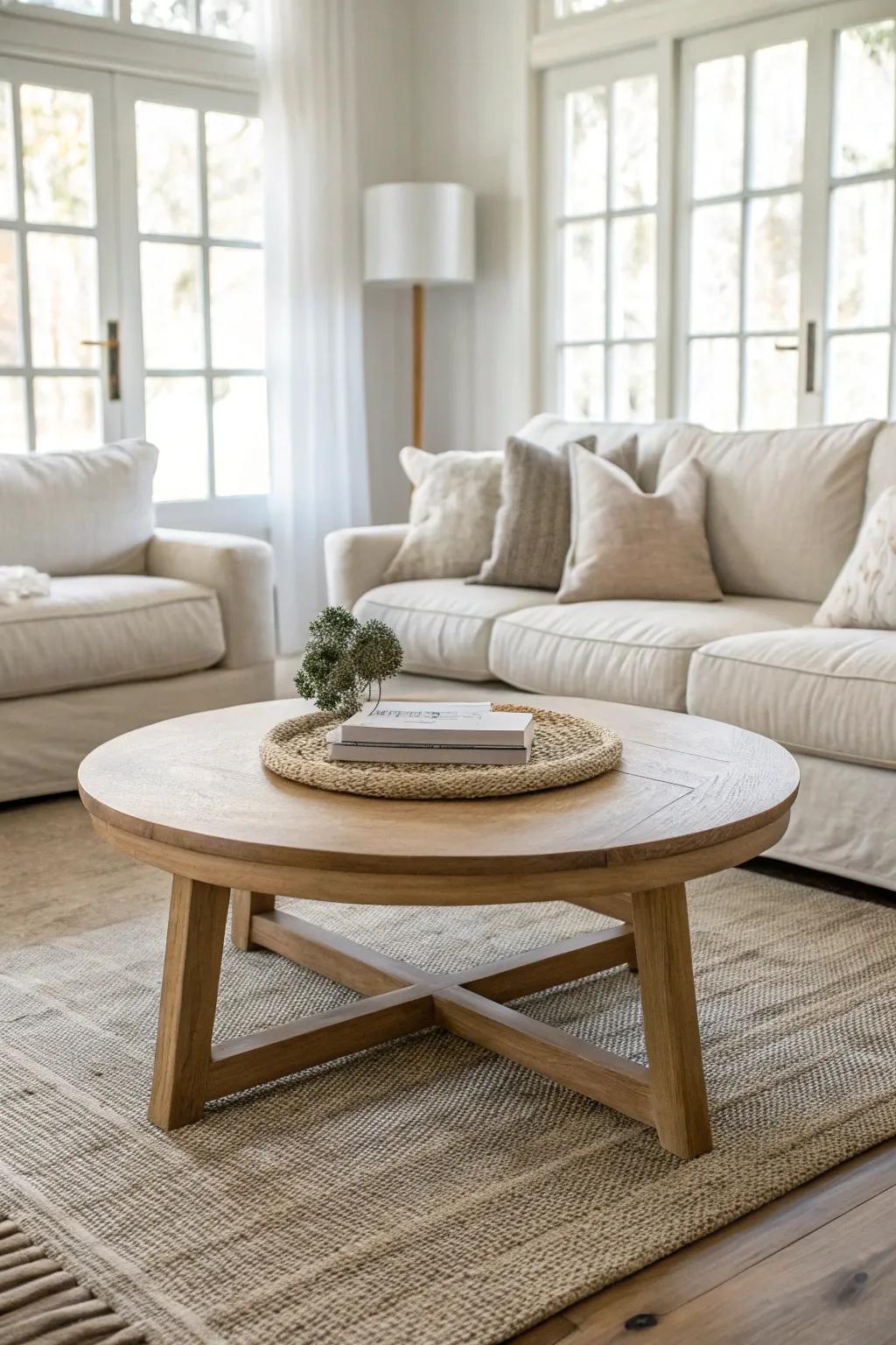 Two sofas, one calm conversation zone—symmetry that makes a square living room feel finished.