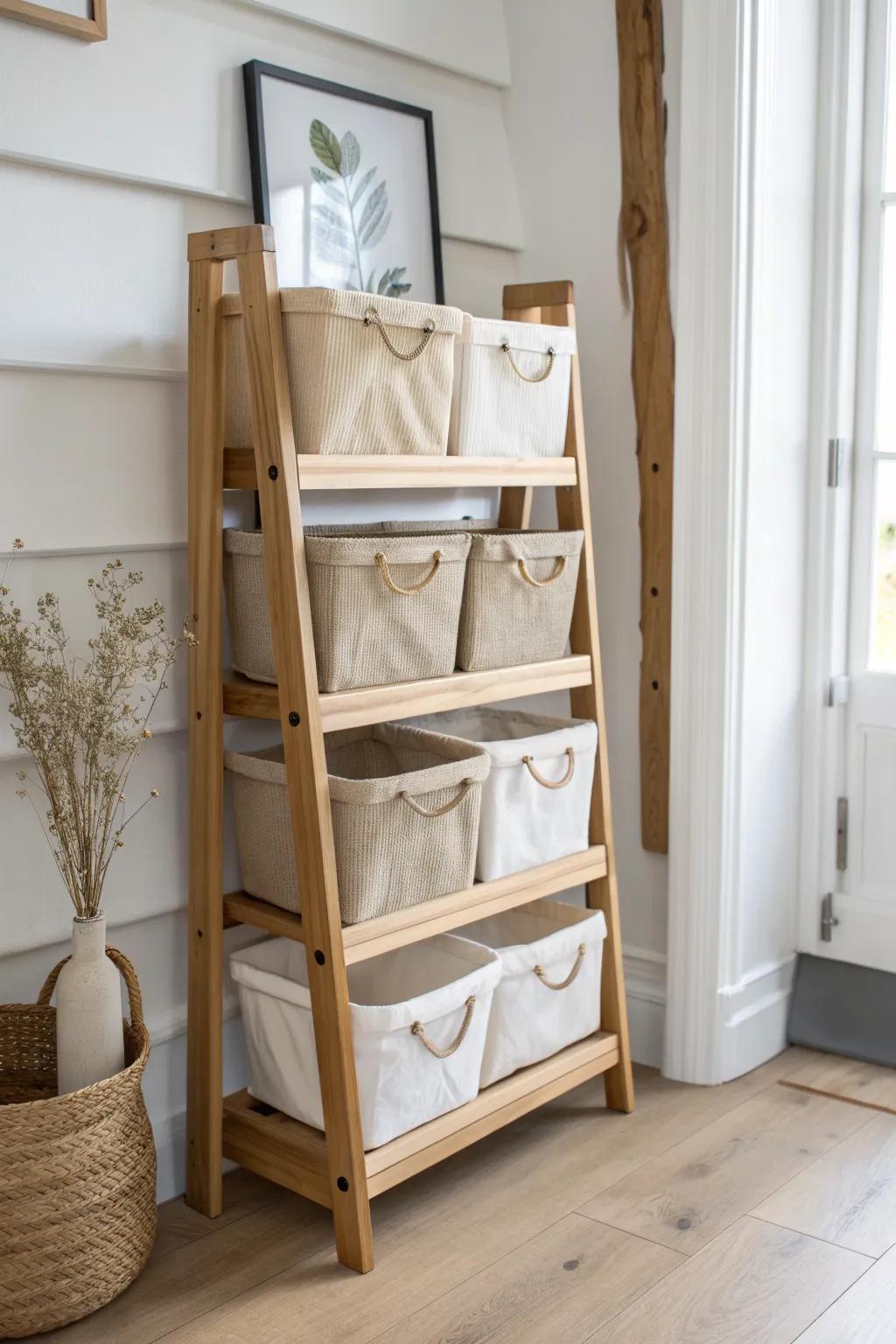 Modular tote rack sections: small, movable units that expand as your storage needs grow.