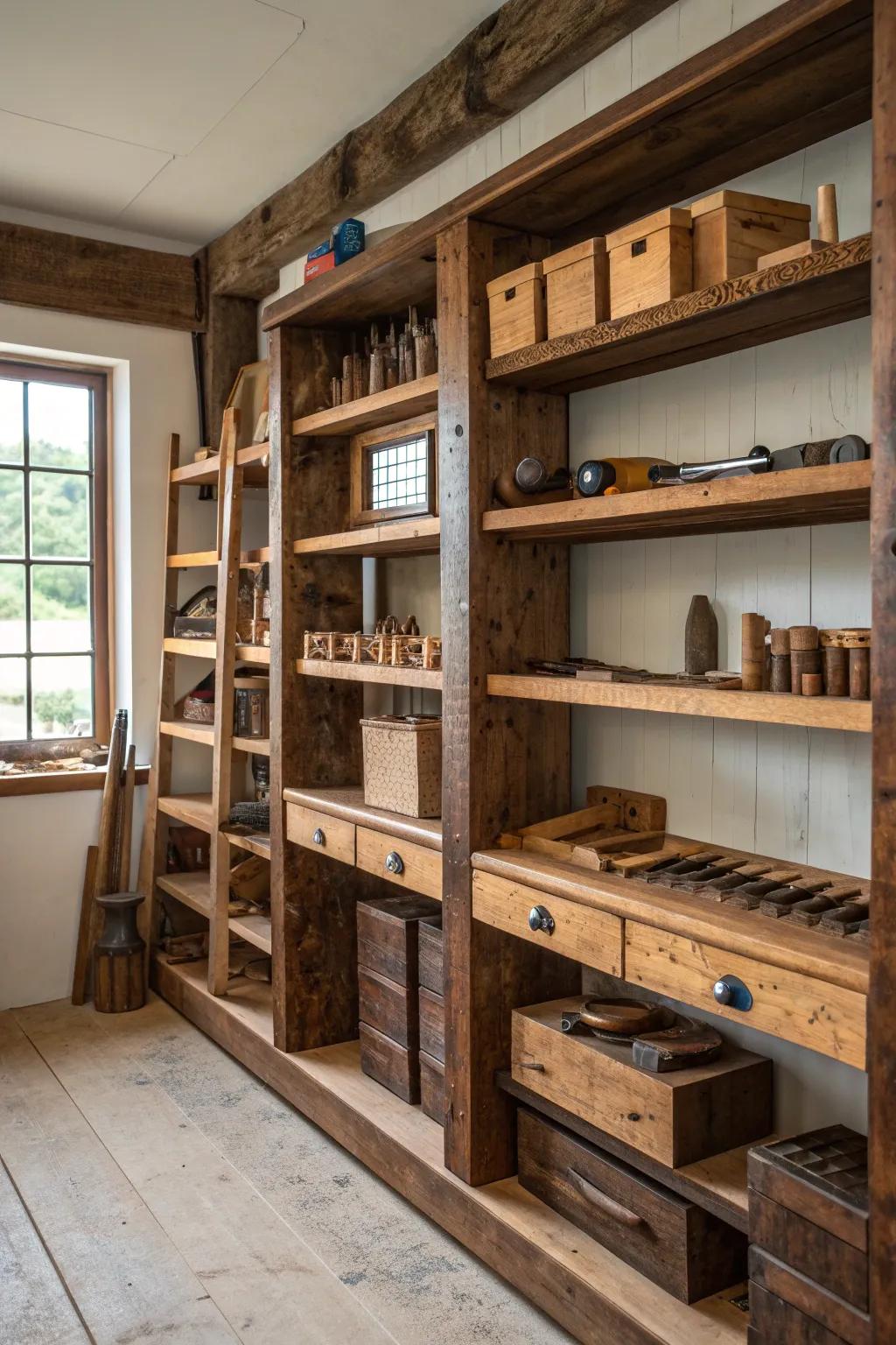 Elevate your workshop with versatile and stylish adjustable shelving—perfect for every project need.