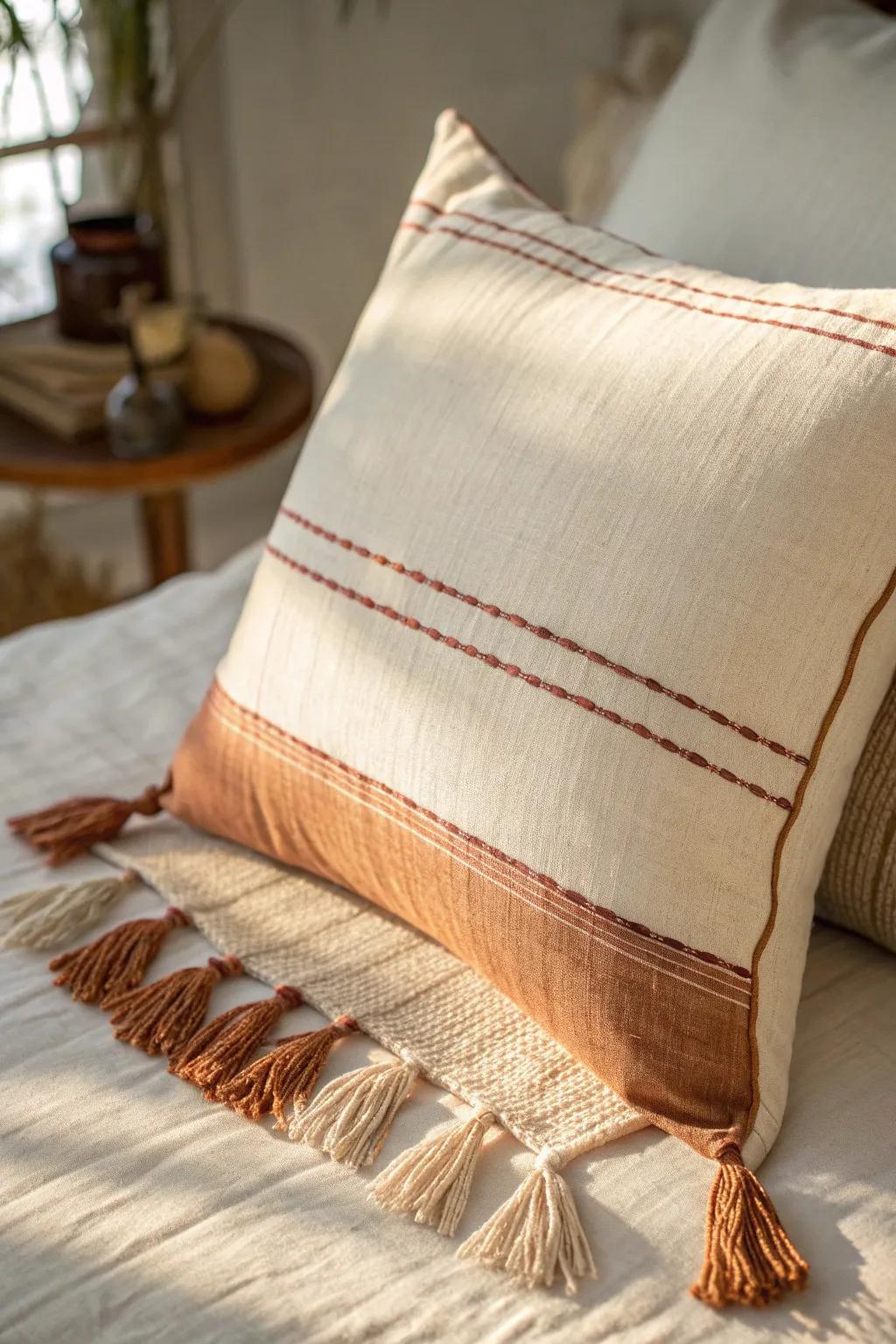 Light beige luxury: cream, sand, and caramel layers—finished with one bold stitched detail.