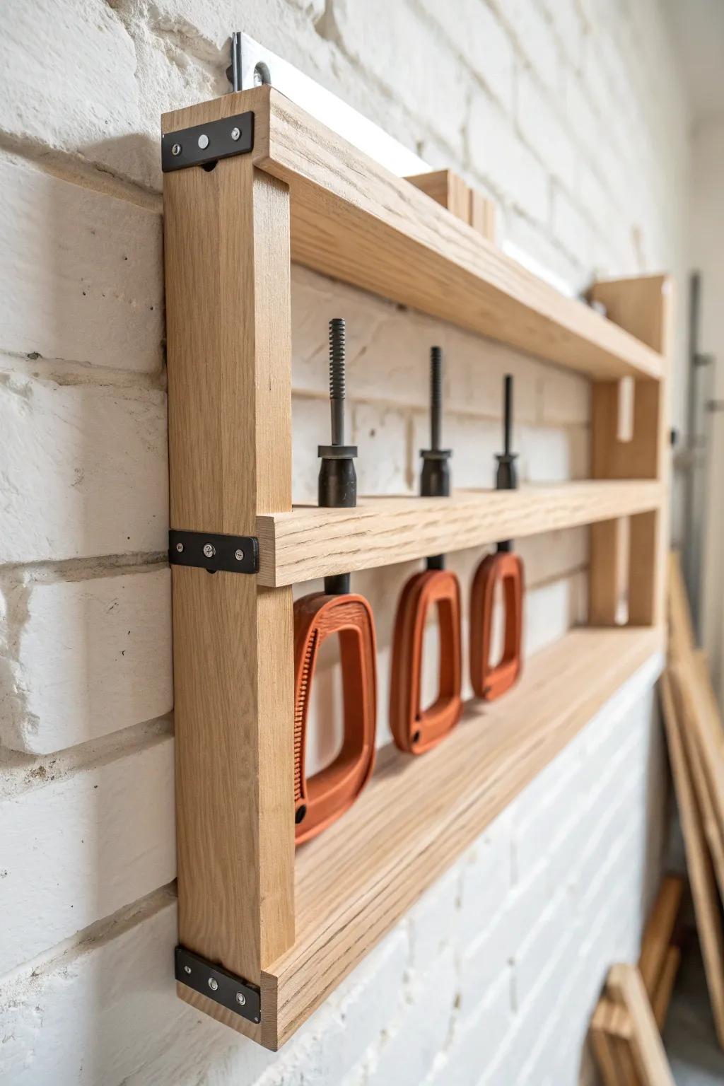 French cleat clamp shelf: flexible, space-smart C-clamp storage that moves with your layout.