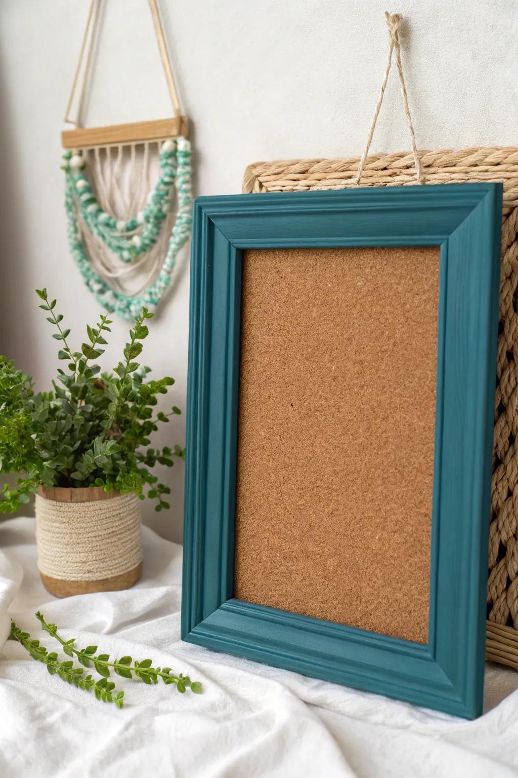 Transform your space with a pop of color—elevate your cork board with a vibrant frame!