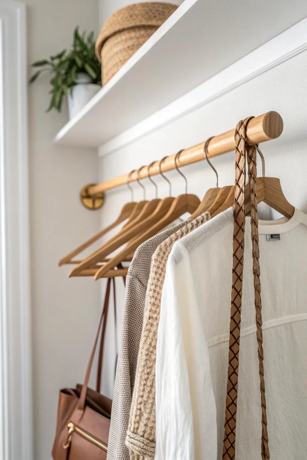 Perpendicular hanging rods keep corners clean—no bunching, no wrinkles, just sleek space.