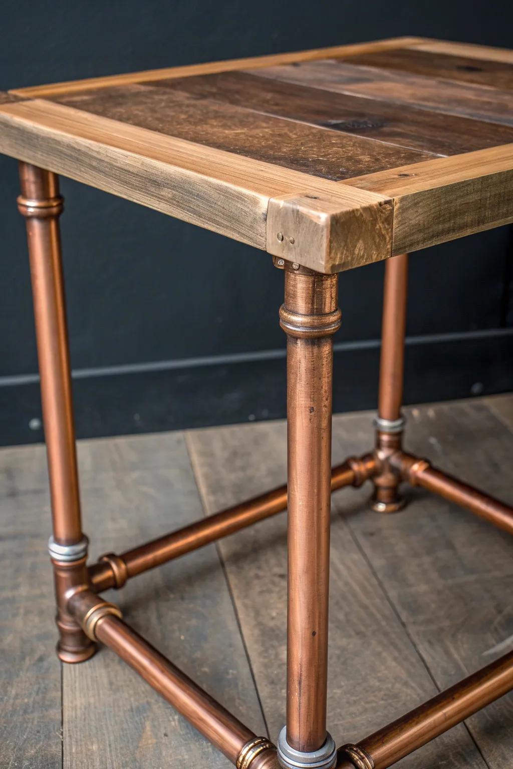 Sophisticated Elegance: Transform Your Space with a Copper Pipe Side Table