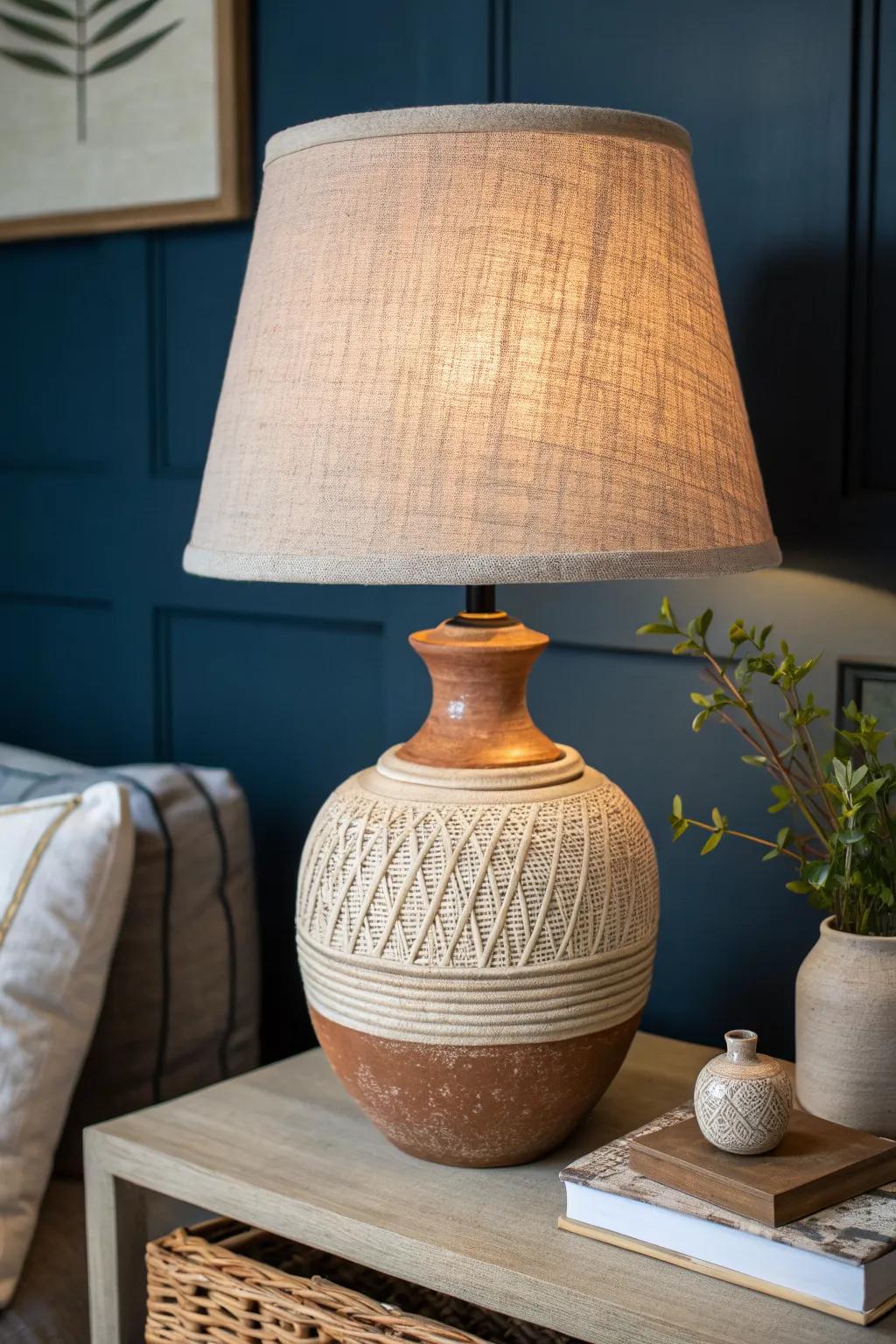 Swap harsh overheads for a handcrafted lamp—instant warm, dreamy apartment glow in seconds.