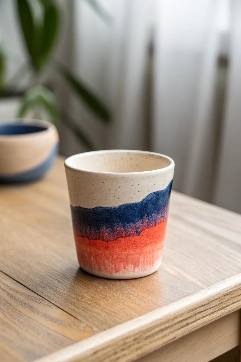 Transform your cup into a vivid masterpiece with bold gradient colors.