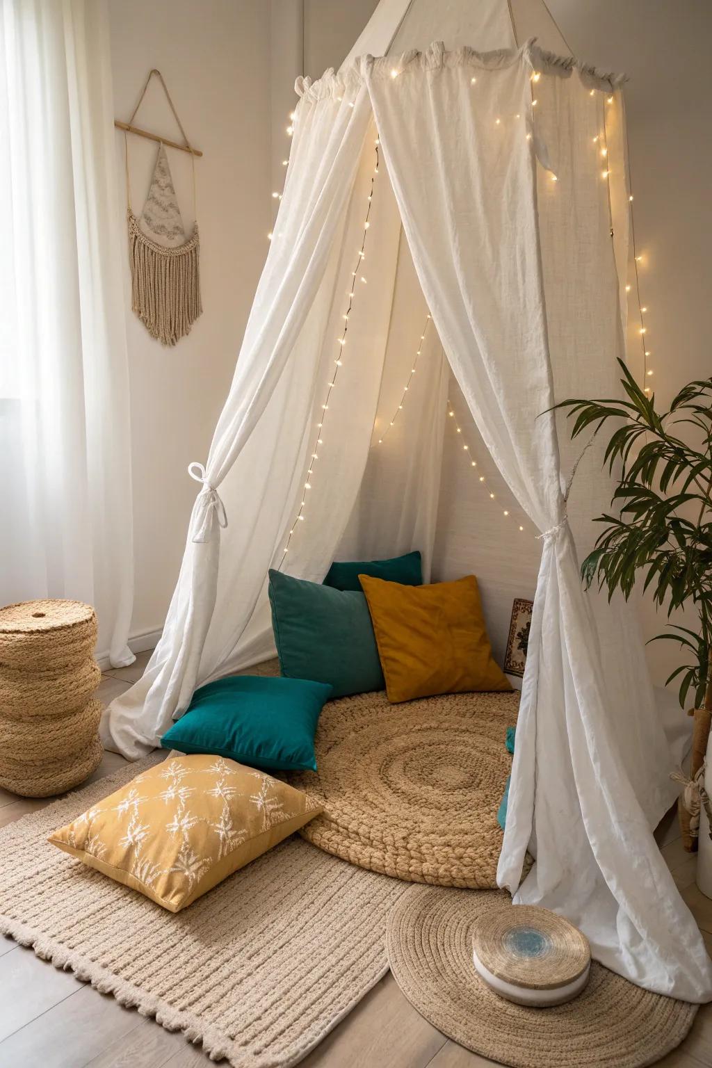 Transform a corner into a magical playhouse with a touch of Scandinavian charm and Boho flair. 🌿✨ #DIYPlayhouse #ScandiBoho