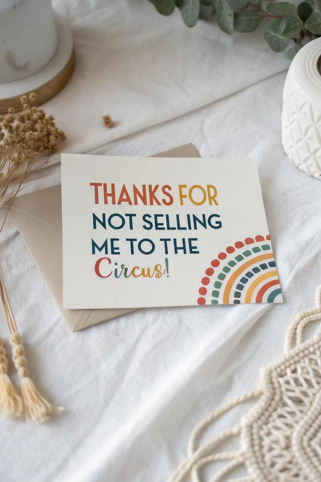 Celebrate motherhood with a touch of humor and style, perfect for the modern, bohemian soul.