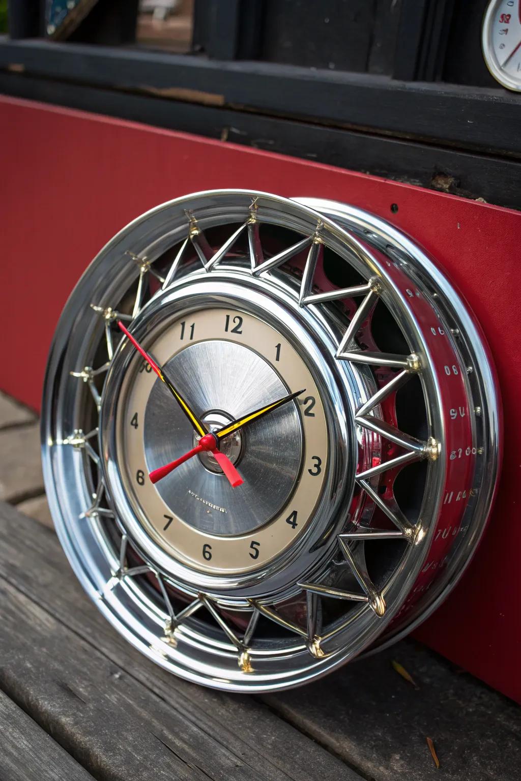 Time with a Twist: Transform a vintage hubcap into a bold statement clock.