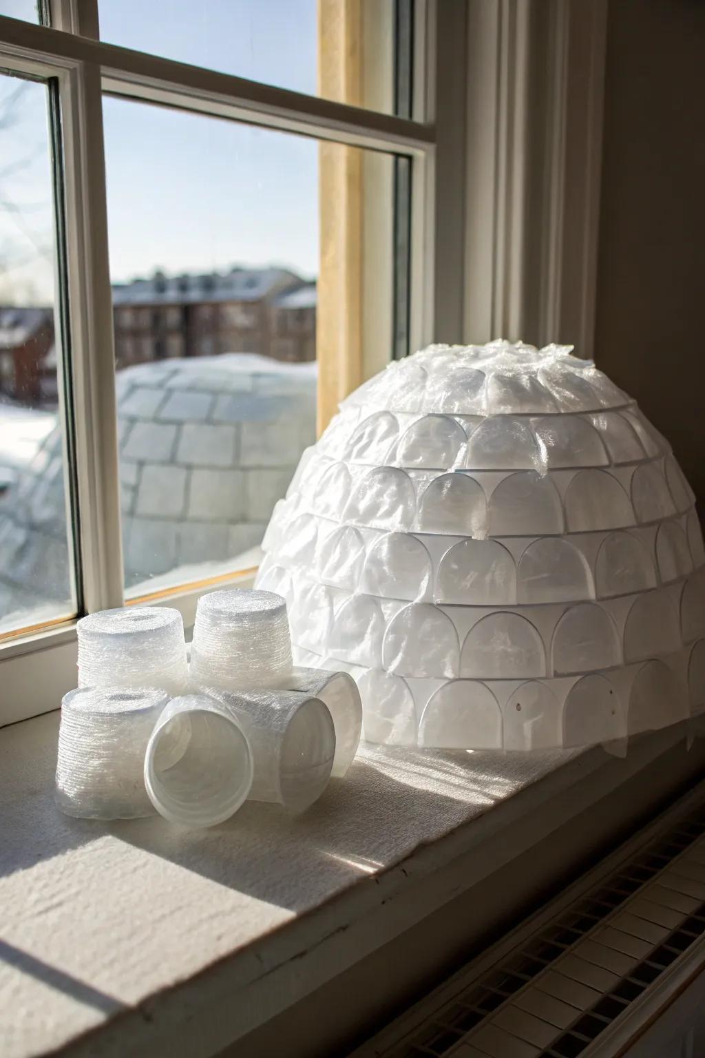 Illuminate your space with the simple elegance of a handmade clear cup igloo, where Scandinavian minimalism meets Boho artistry.