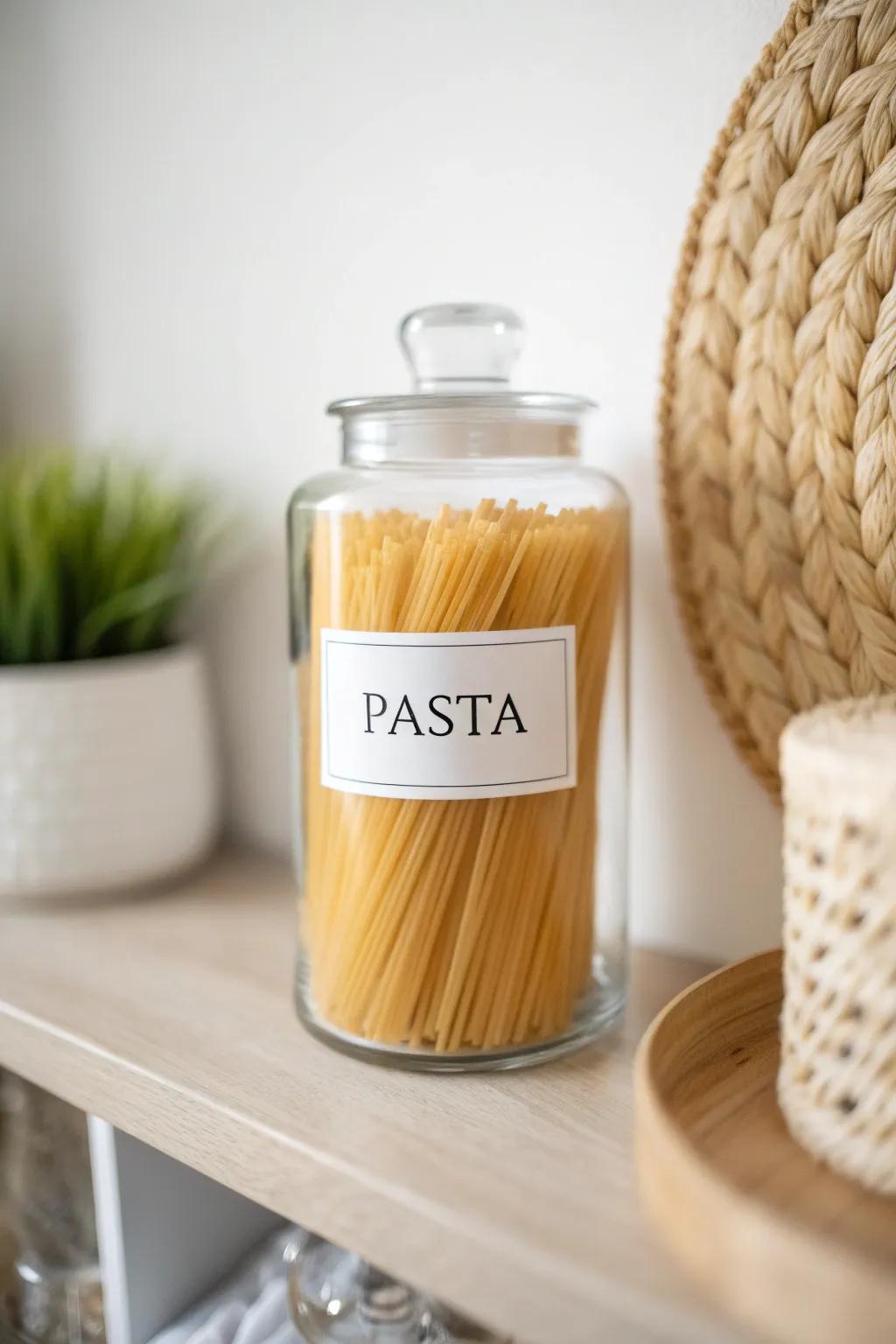 Big, bold labels make one beautiful jar the easiest pantry reset after a long week.