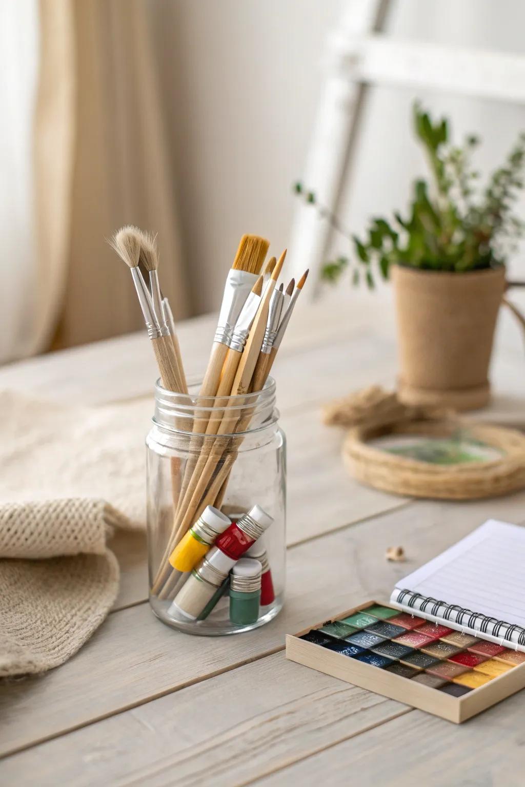 Unleash creativity with a charming mason jar crafting kit – the perfect gift for the artist in your life.