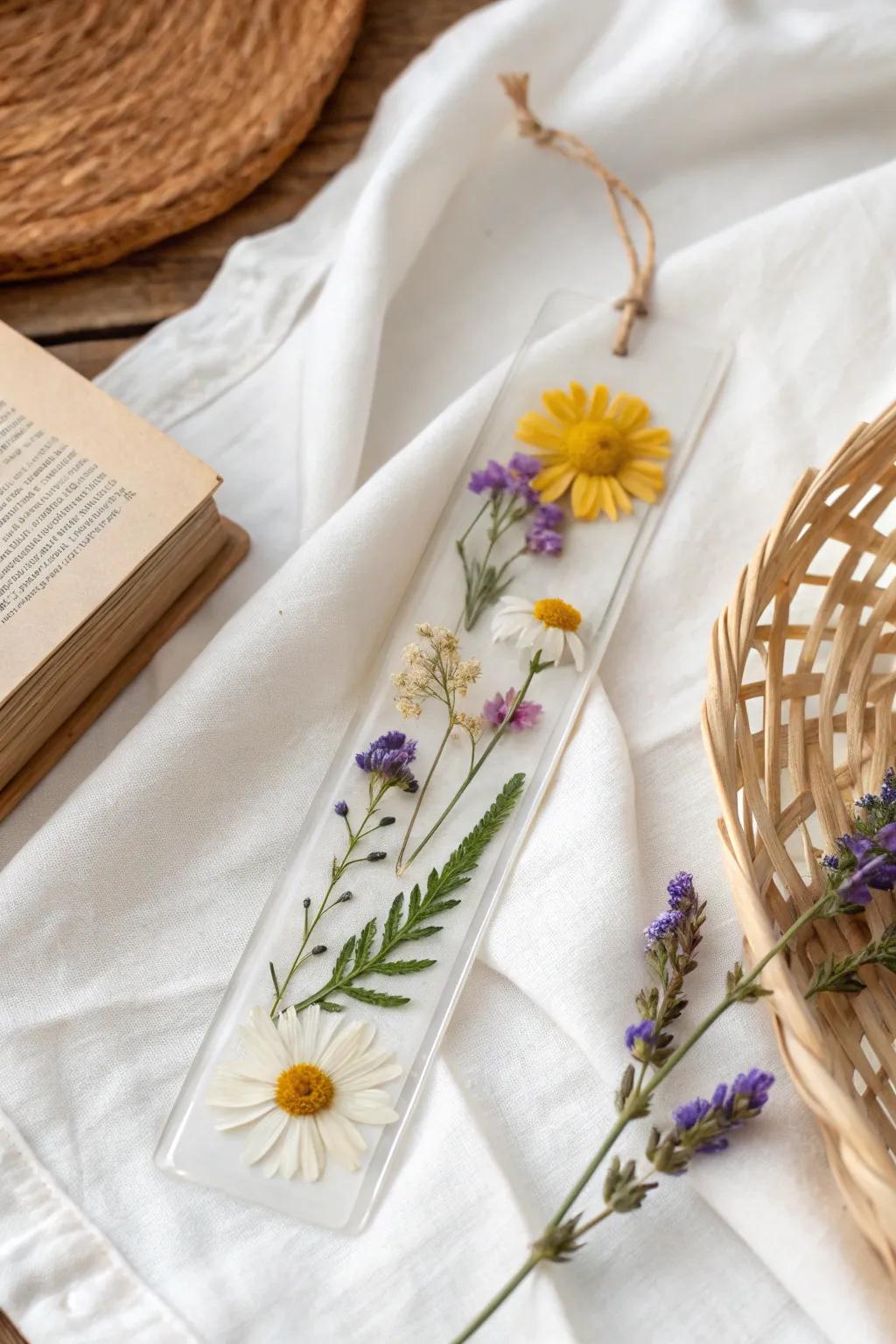 Capture spring's essence with delicate pressed flower bookmarks - a touch of nature in your literary escape.