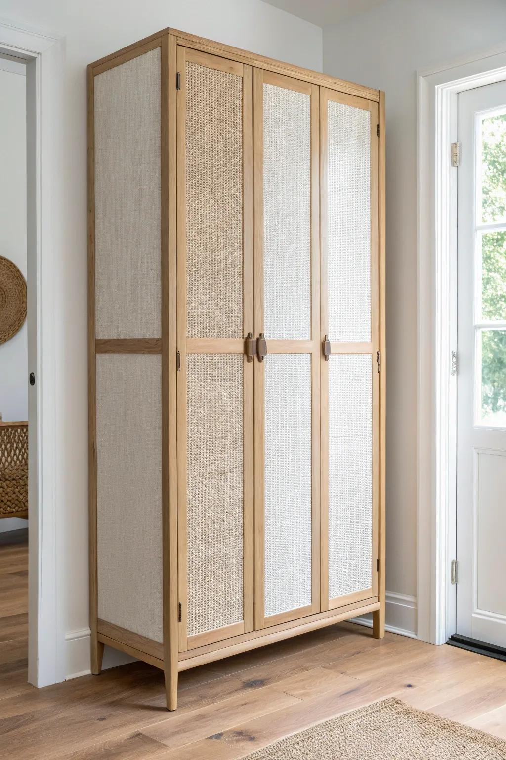 Closed storage keeps tiny apartments calm—hide clutter behind clean, crafted doors.