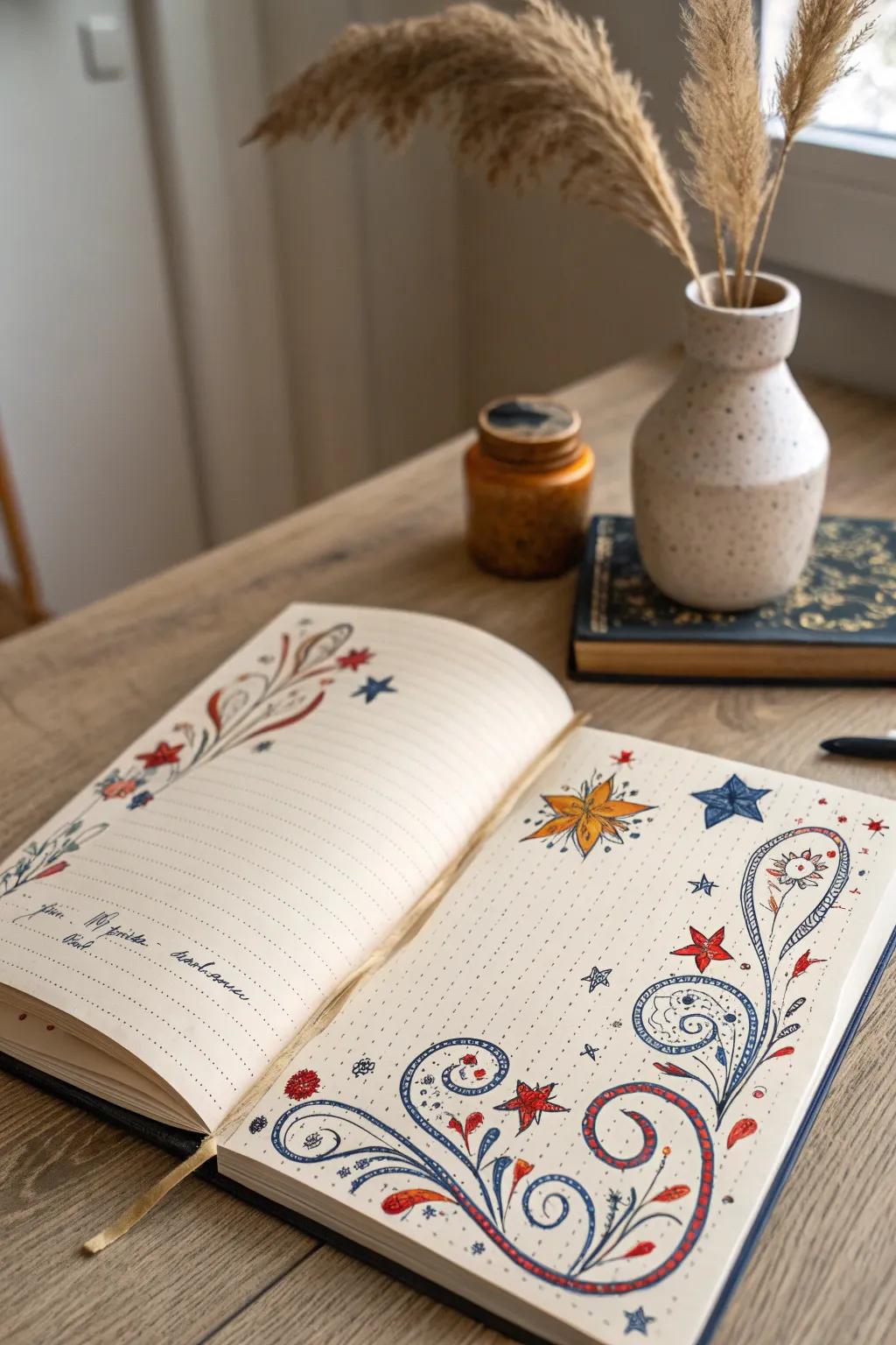 Transform your notes into a canvas of creativity with charming doodles and borders. Let your ideas dance on the page with a touch of magic.
