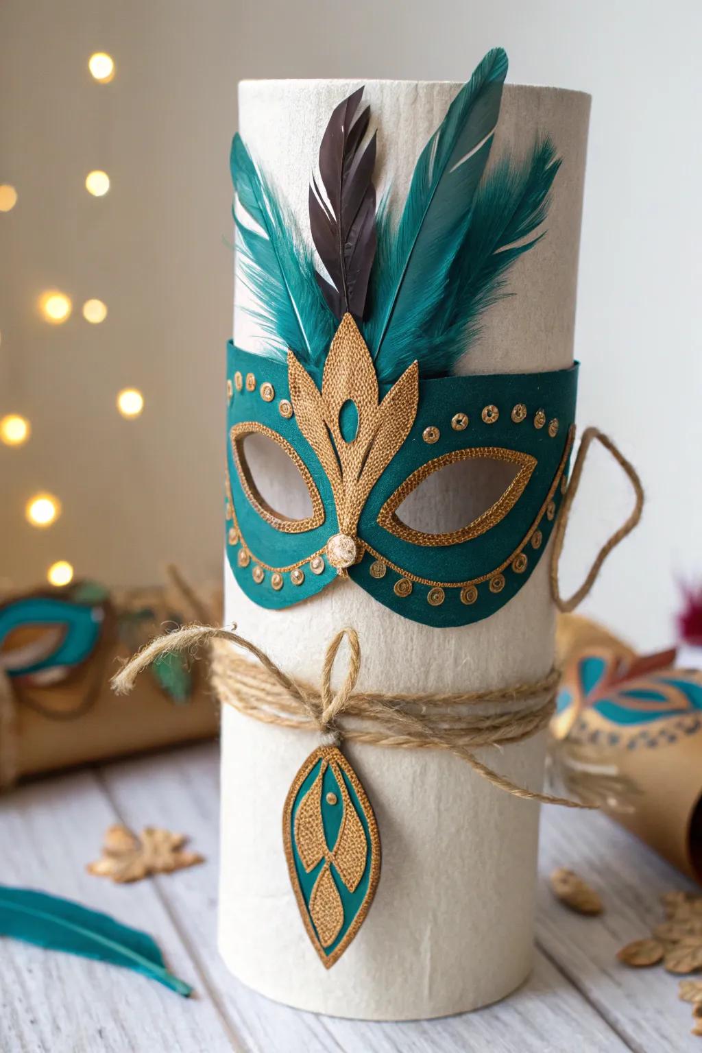 Unleash creativity with playful paper towel roll masks – where simplicity meets vibrant imagination.