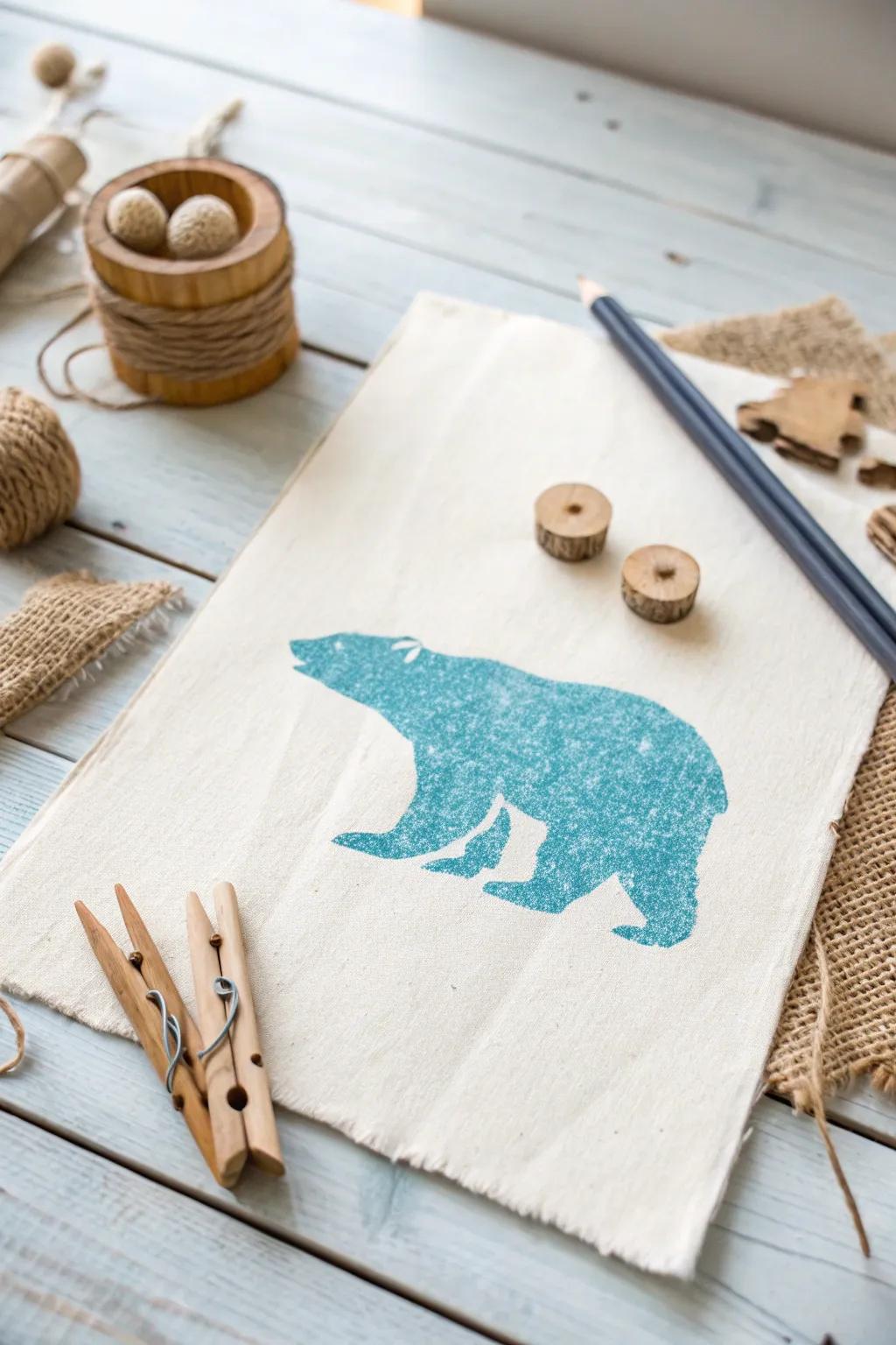 Explore creativity with a touch of Nordic charm: Sponge Print Polar Bears for little artists.