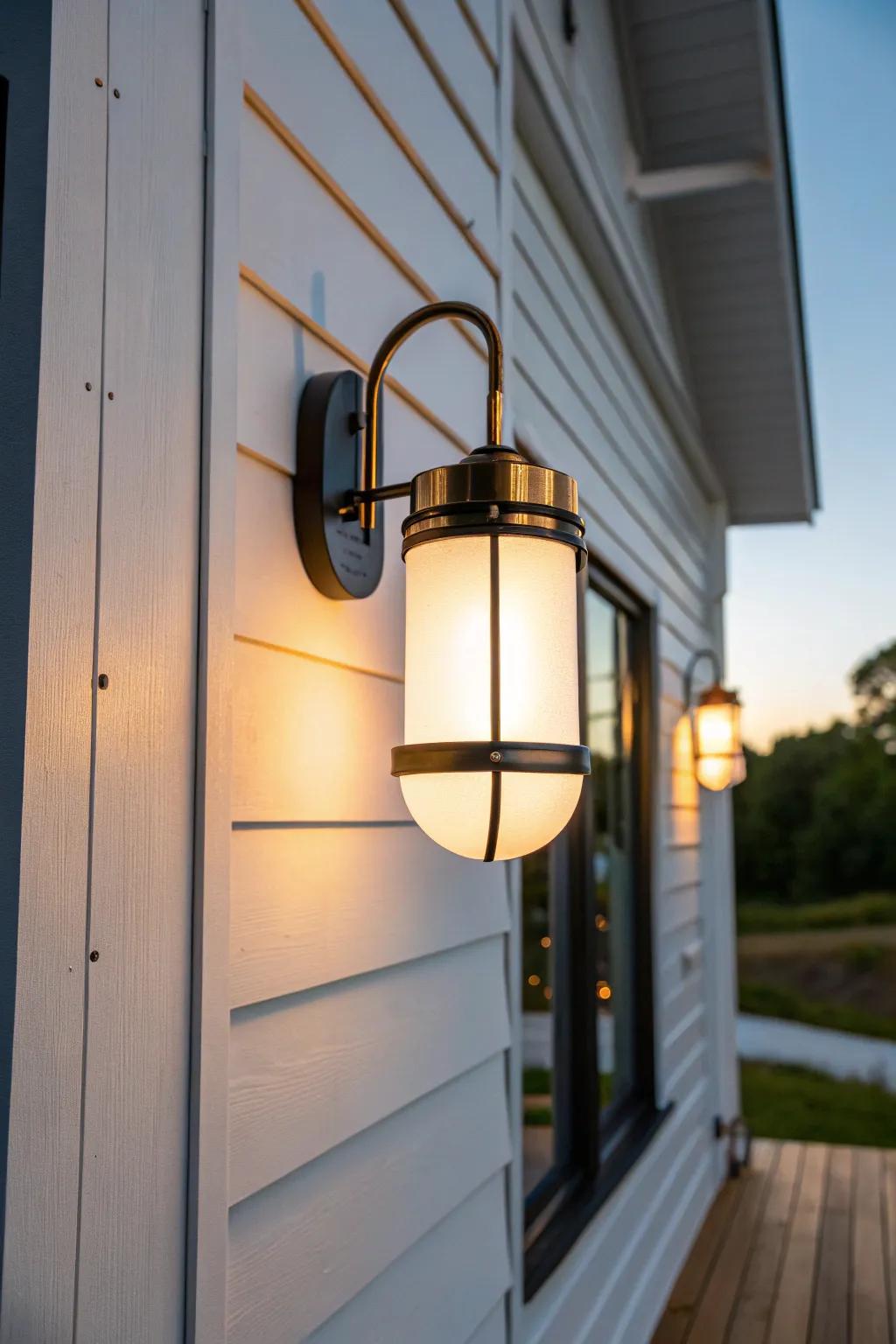Hands-free dusk-to-dawn sconce: warm porch glow every night, no switches needed.