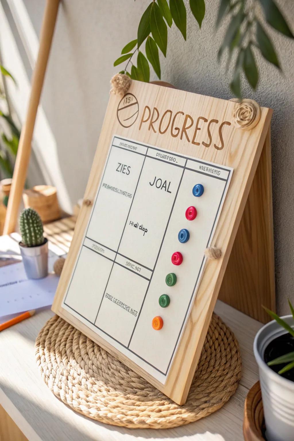 Embrace your journey with a thematic progress board that inspires and captivates.