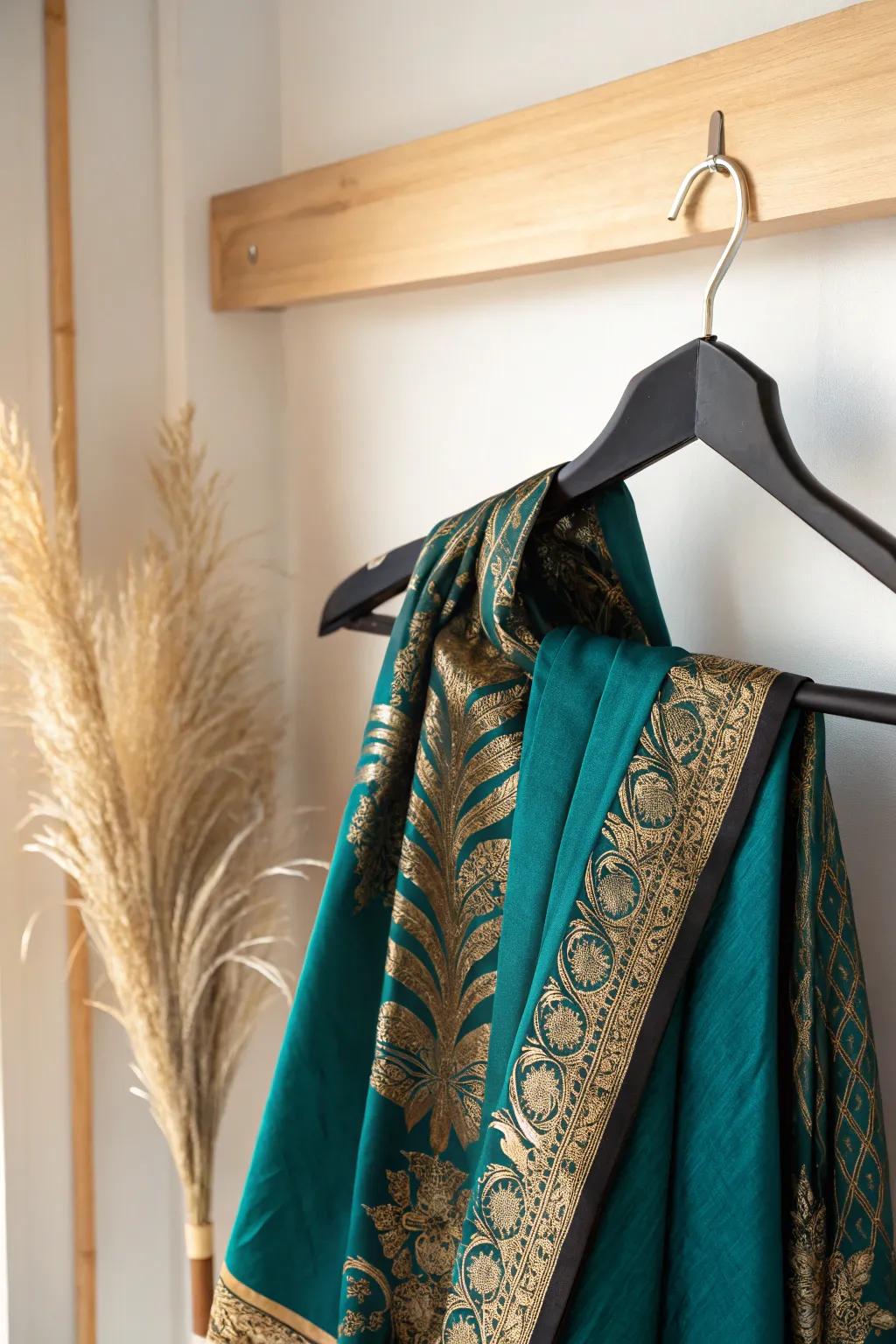 Keep sarees secure overnight—anti-slip hangers protect borders and prevent slipping.