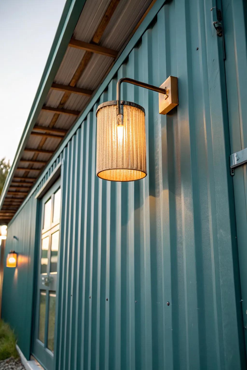 Wall-top sconces keep your container roof intact—easy to seal, maintain, and beautifully minimal.