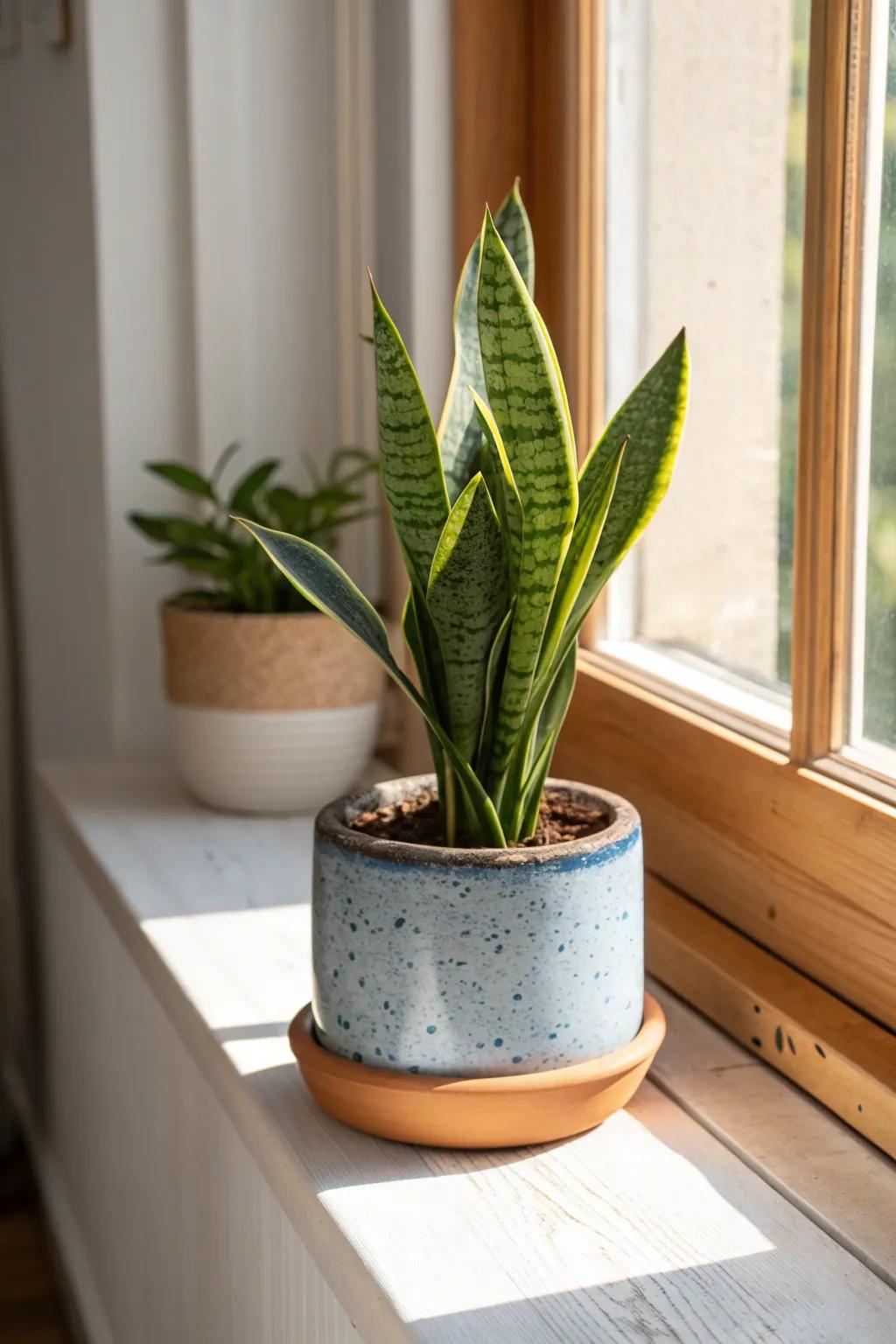 One thriving plant on the sill adds instant life—minimal effort, maximum calm in small spaces.