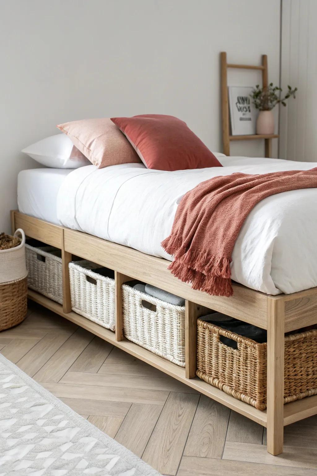Raised bed + hidden storage: the easiest dorm layout to tame bulky clutter in small spaces.