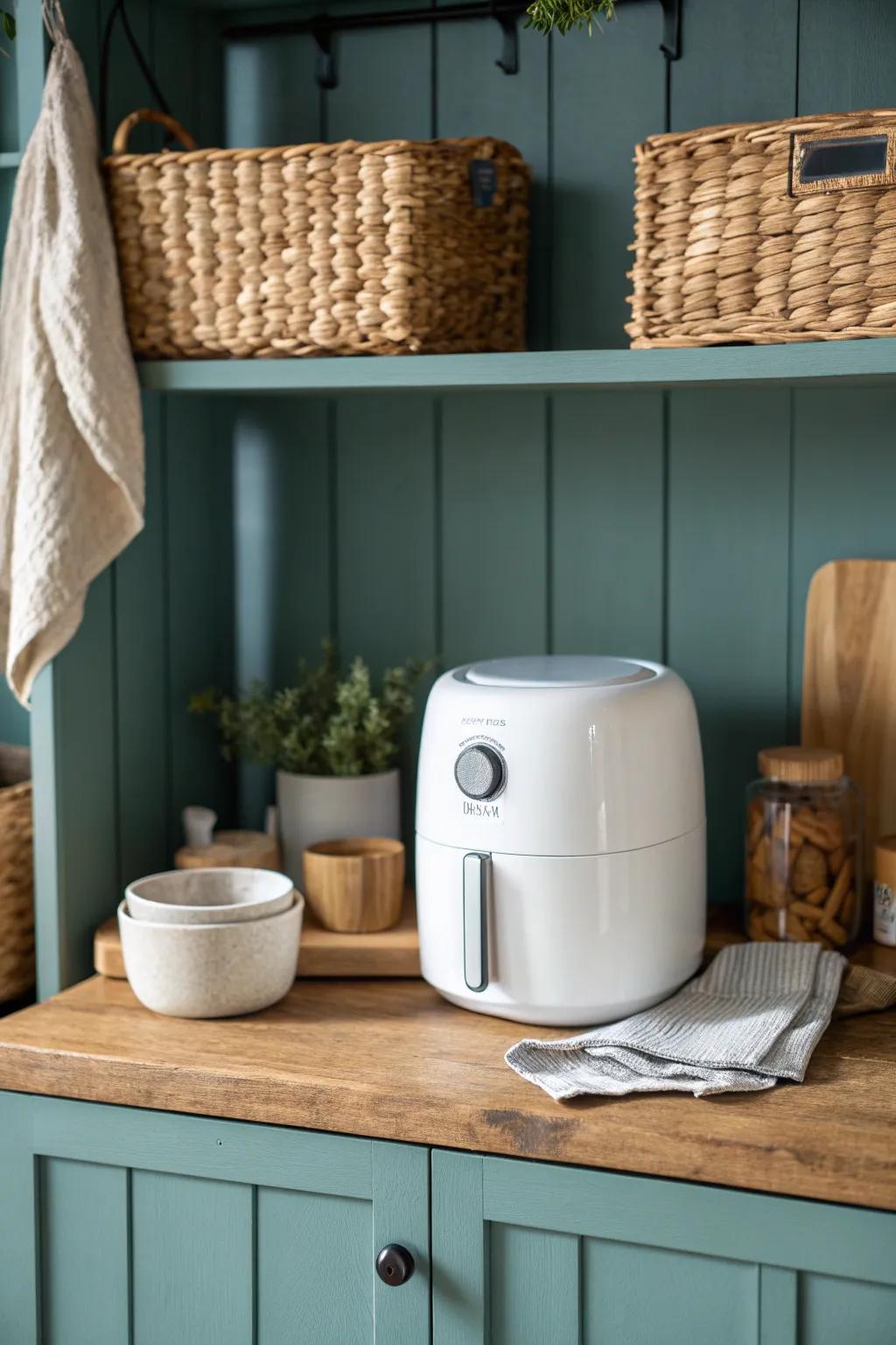 Turn one pantry shelf into an appliance zone—keep your go-to gadgets handy, counters clutter-free.