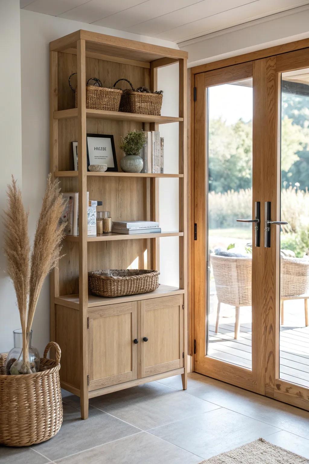 One divider, two zones—make your small walkout basement feel calm and purposeful.