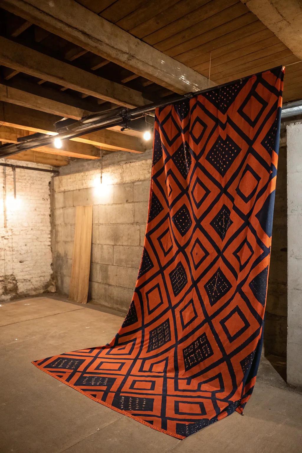 Transform your space with bold textile partitions: where craftsmanship meets style.