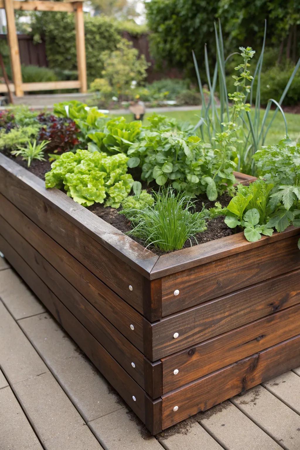 Elevate your gardening game with stylish raised beds crafted from decking offcuts!
