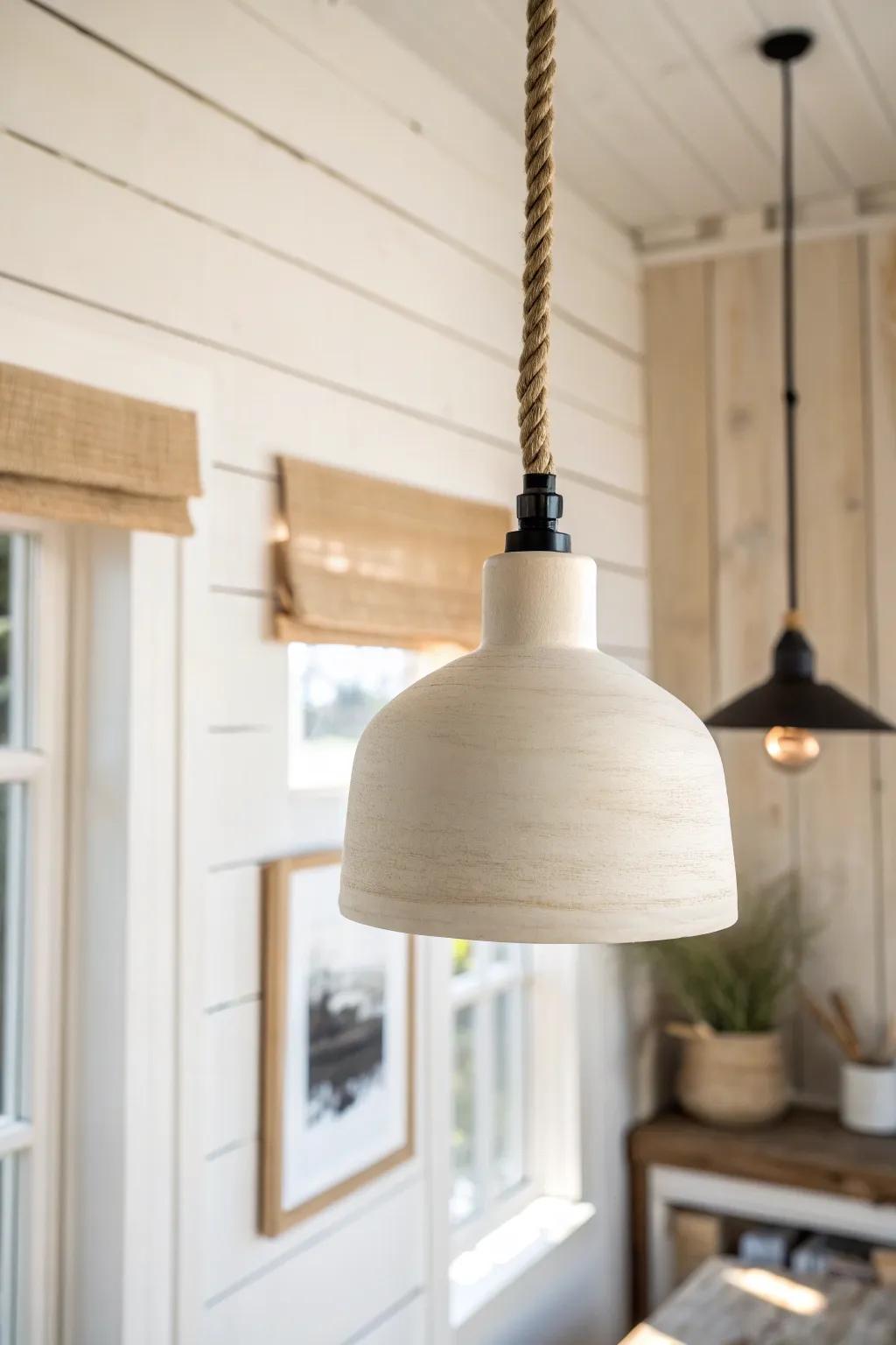 Warm whites and pale woods bounce light—one neutral statement piece makes a tiny space feel open.