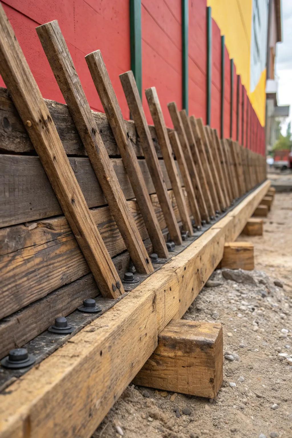 Craftsmanship at its finest: Transforming simple wooden sticks into rugged trench supports.