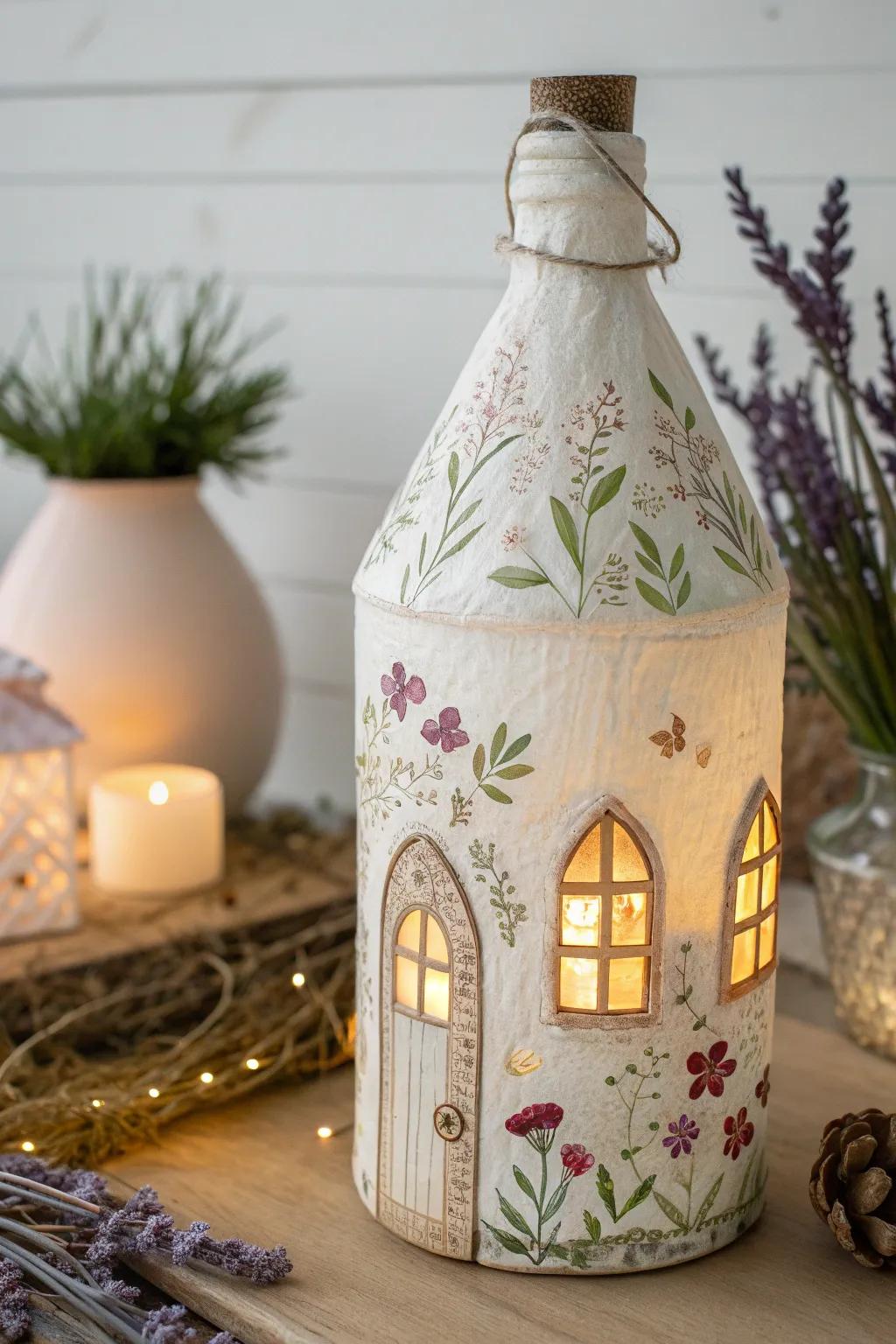 Illuminate your space with the enchanting glow of a handcrafted fairy house night light.