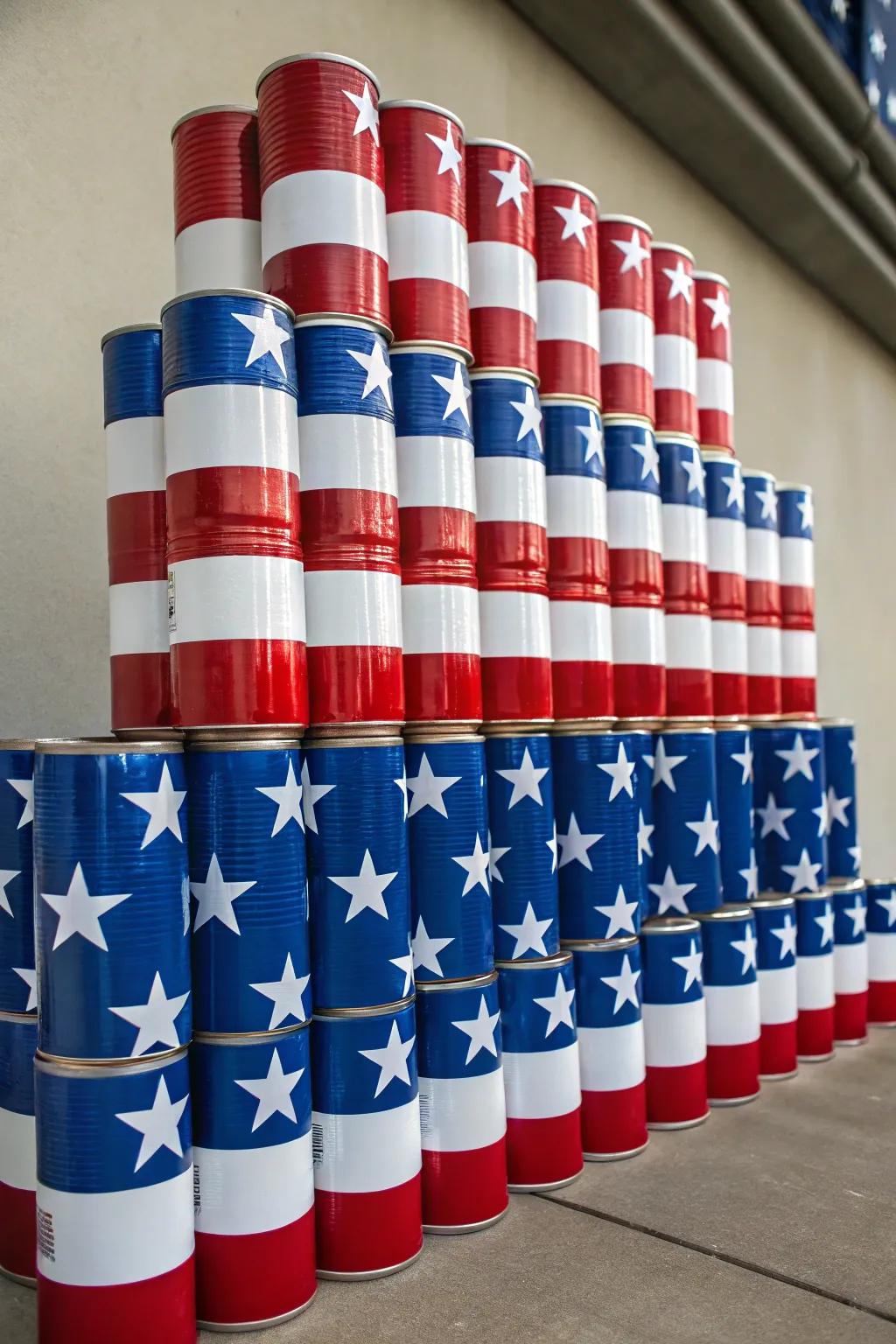 Raise a toast to creativity and patriotism with this star-spangled can masterpiece!