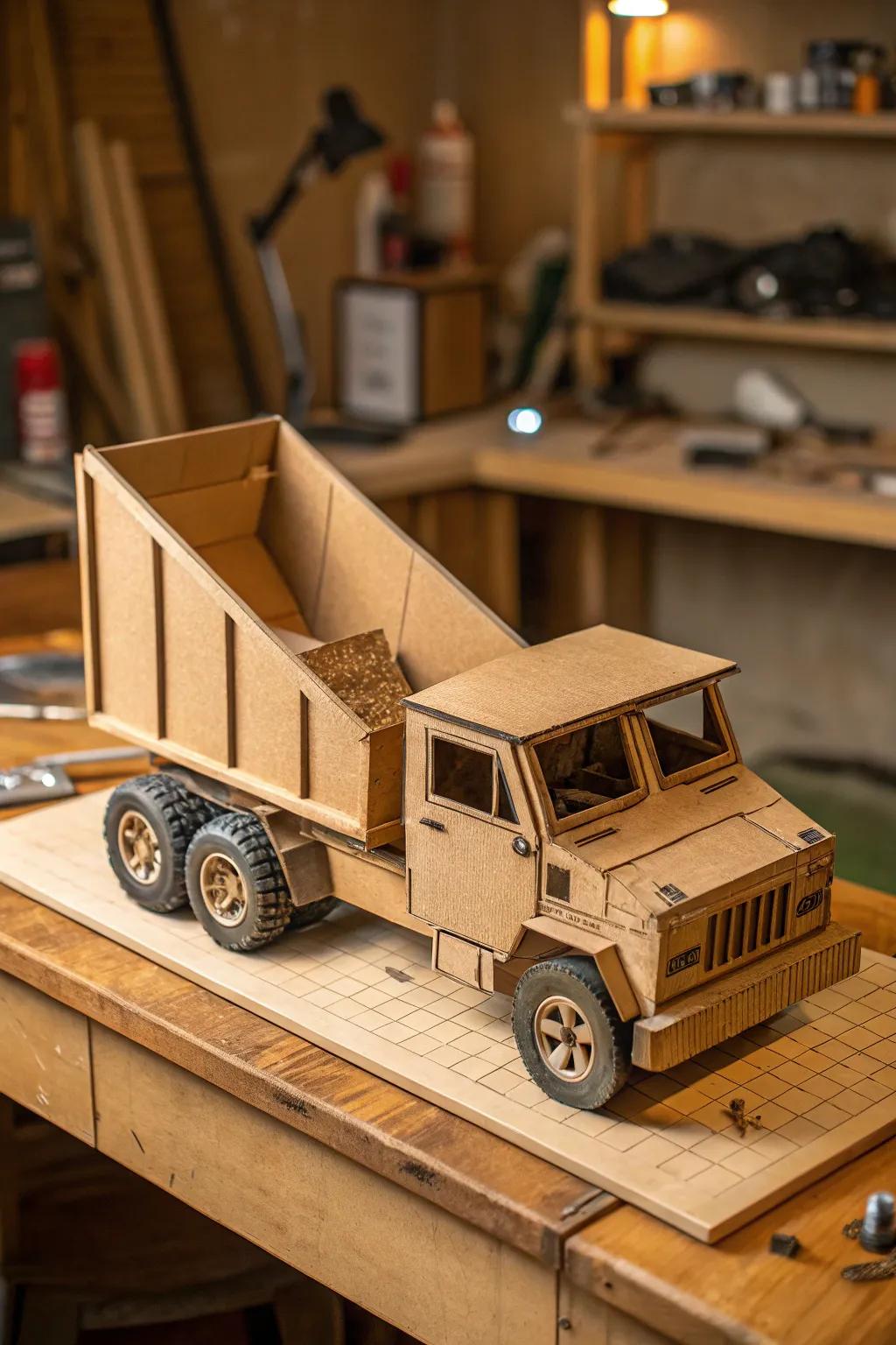Ingenious Cardboard Dump Truck: Craft Your Imagination with Moving Parts!