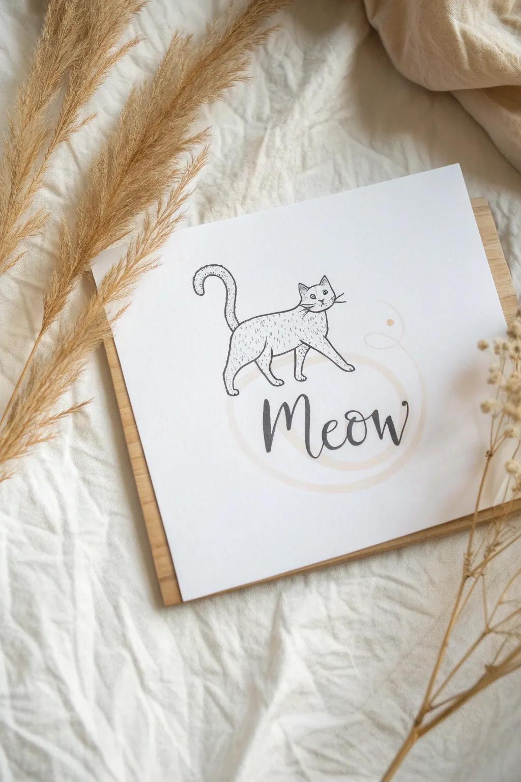 Purr-fectly simple: A Scandinavian-inspired cat doodle with a playful twist.