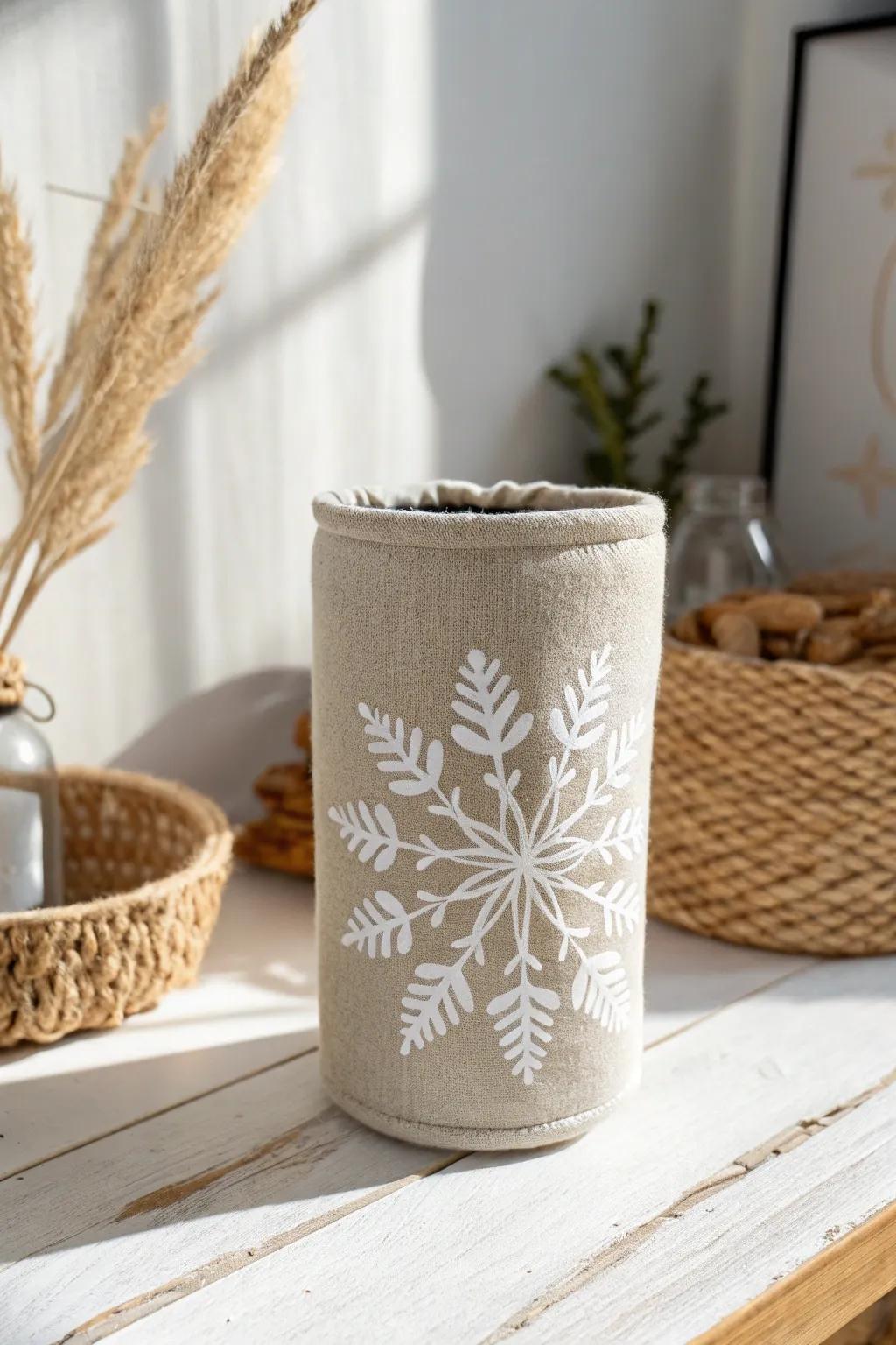 Elevate your holiday gatherings with these handcrafted snowflake koozies, blending elegance and warmth.