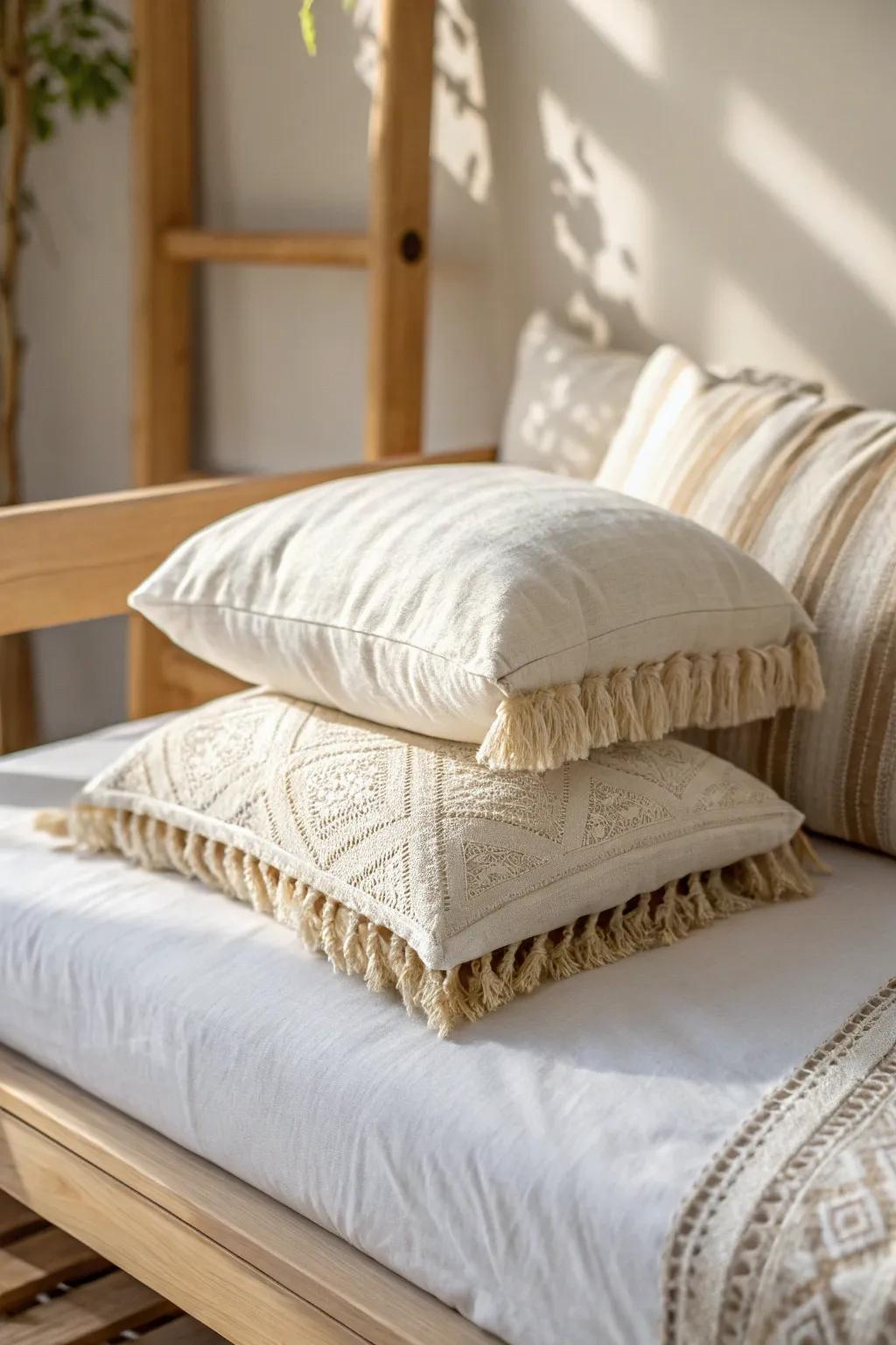 Style your daybed fast: hide sleeping pillows behind pretty shams for a tidy, cozy look.