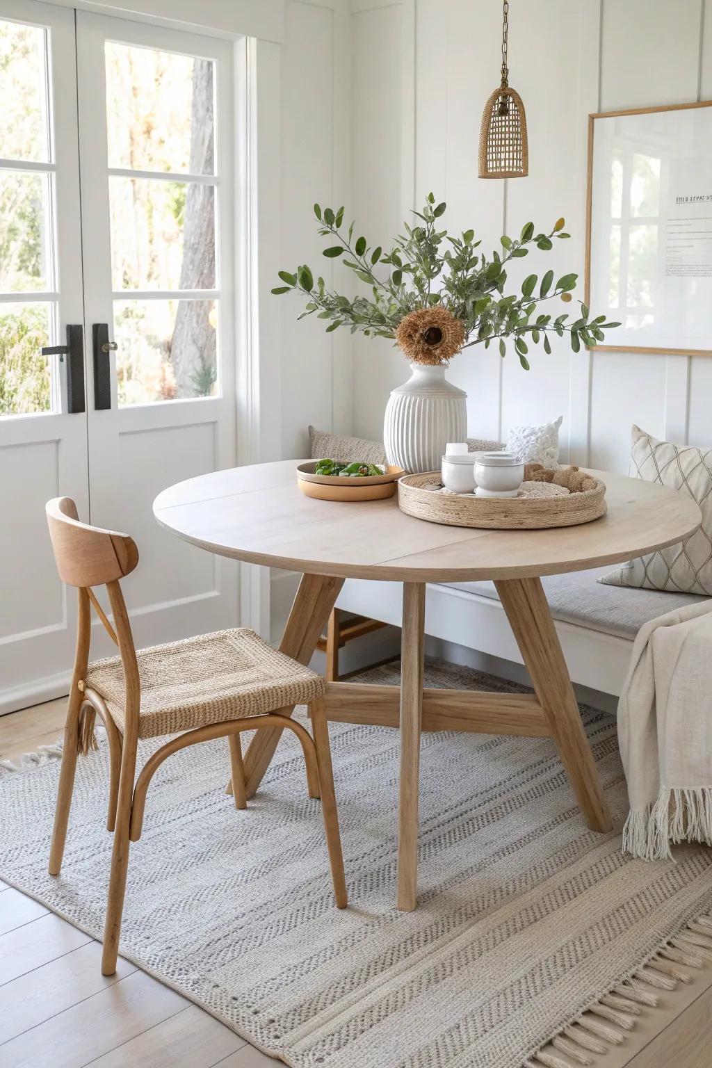 Lightly distressed edges add cozy character—turn scuffs into charm on a fresh table makeover.
