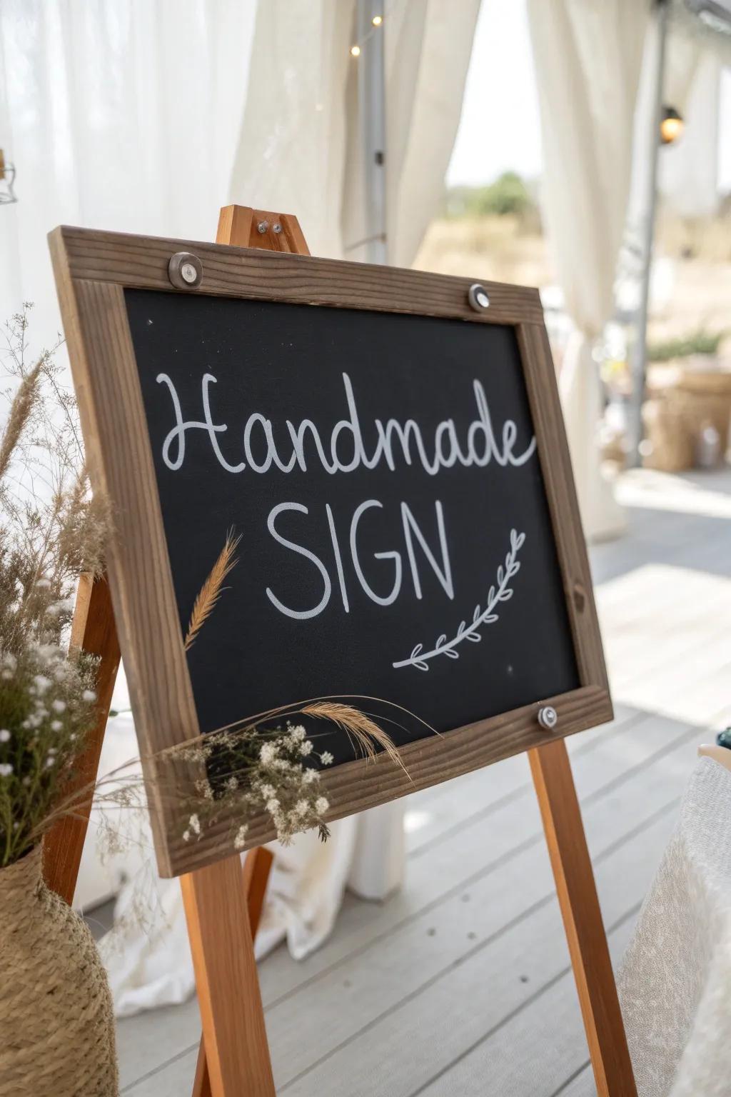 Guide your guests with elegance – handmade beauty meets practicality.