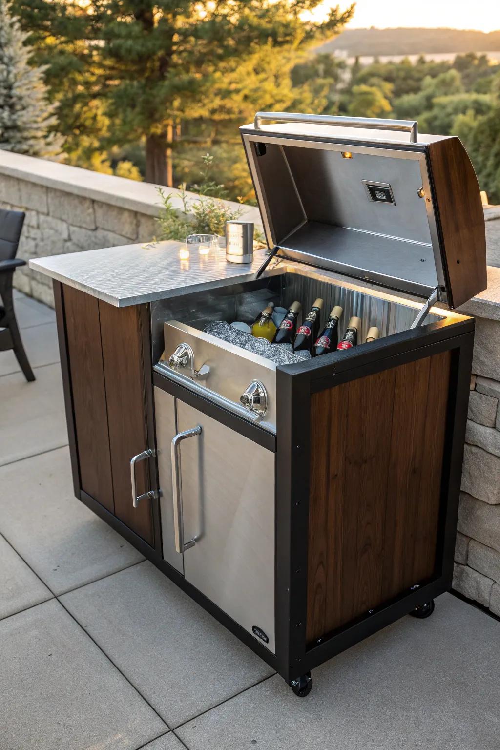 Upgrade your grilling experience with a stylish DIY grill cart featuring a built-in cooler for ultimate convenience.