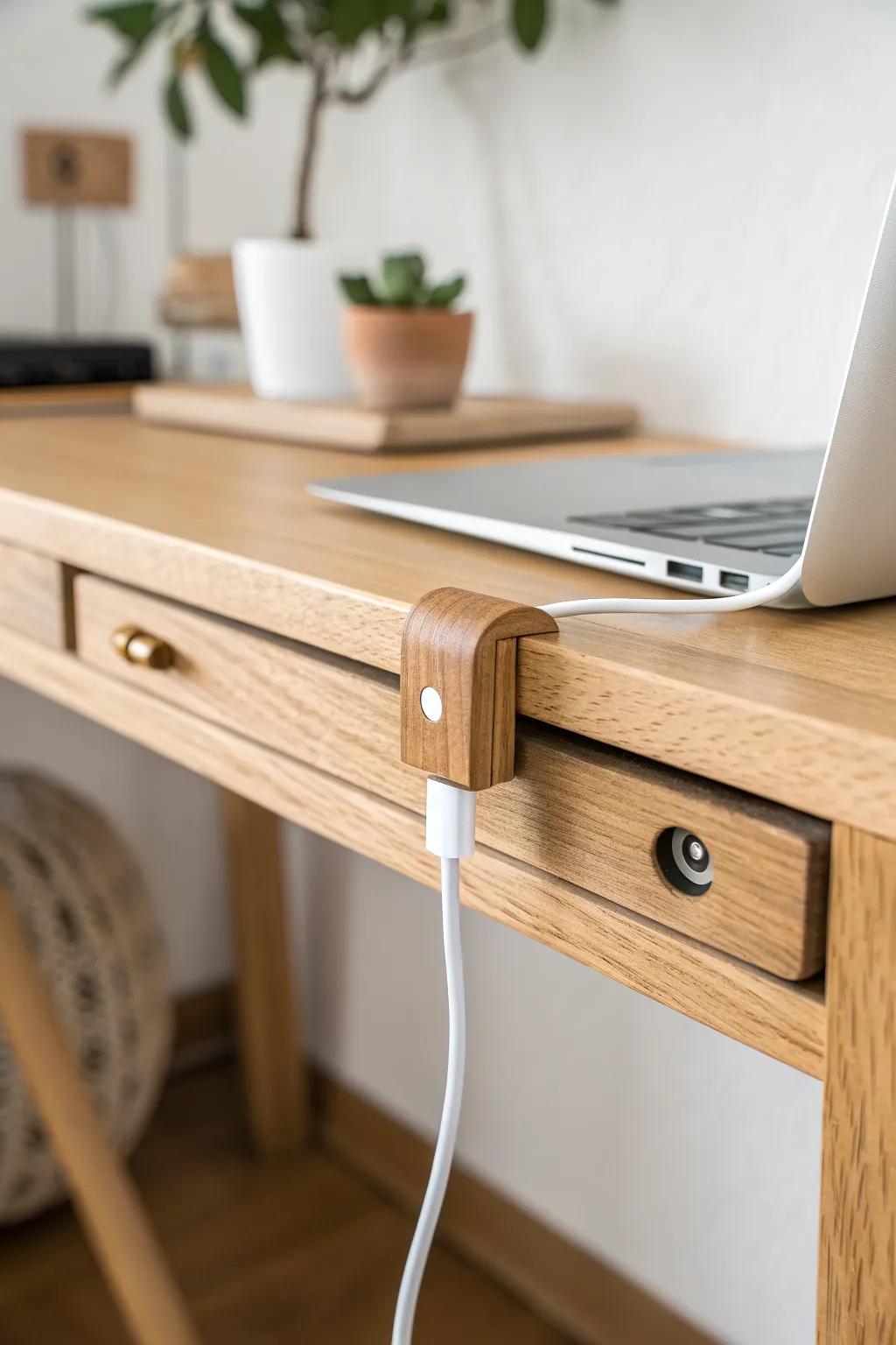 Five-minute cable control: one pretty clip keeps your dorm desk calm, clean, and clutter-free.